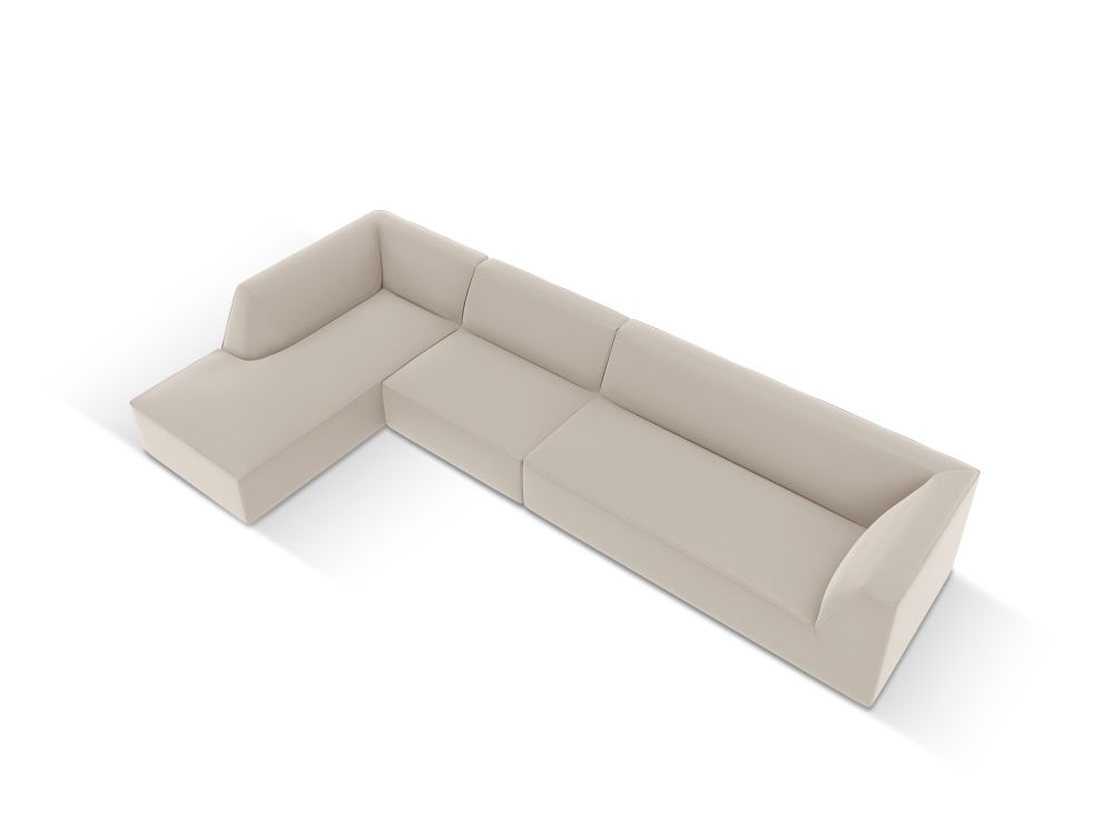 Cosmopolitan Design Ecksofa Siena 5-Sitzer Kunstleder Pacifico Taubengrau Links
