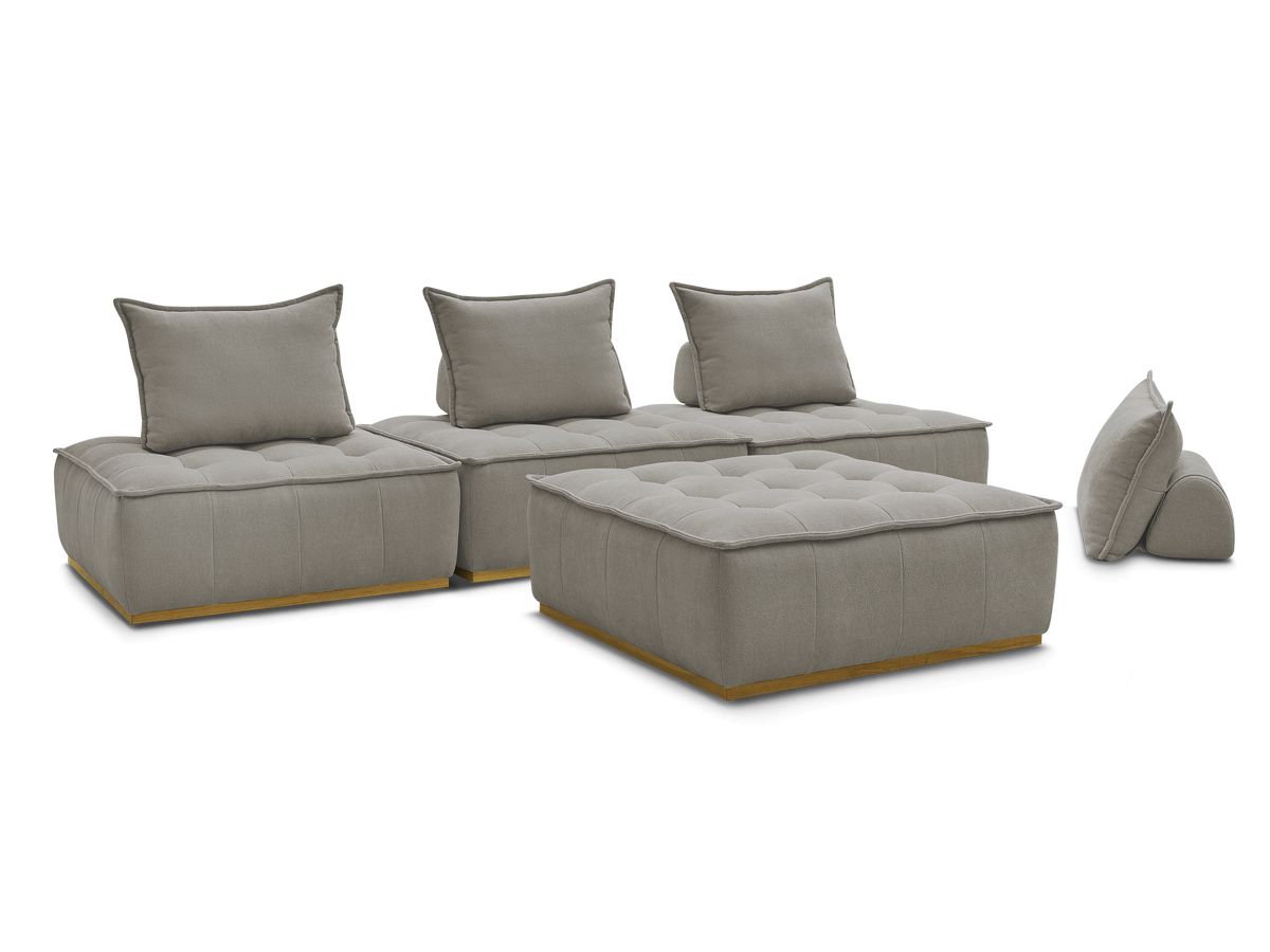 Bobochic Elisa Sofa 4-Sitzer Strukturstoff Taupe