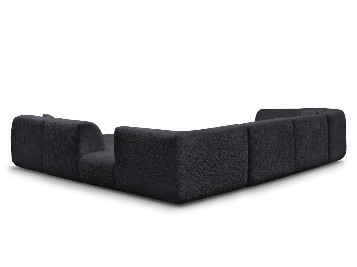 Bobochic Anda Wohnlandschaft mit Pouf 396 × 357 cm Chenille Schwarz Ecke rechts