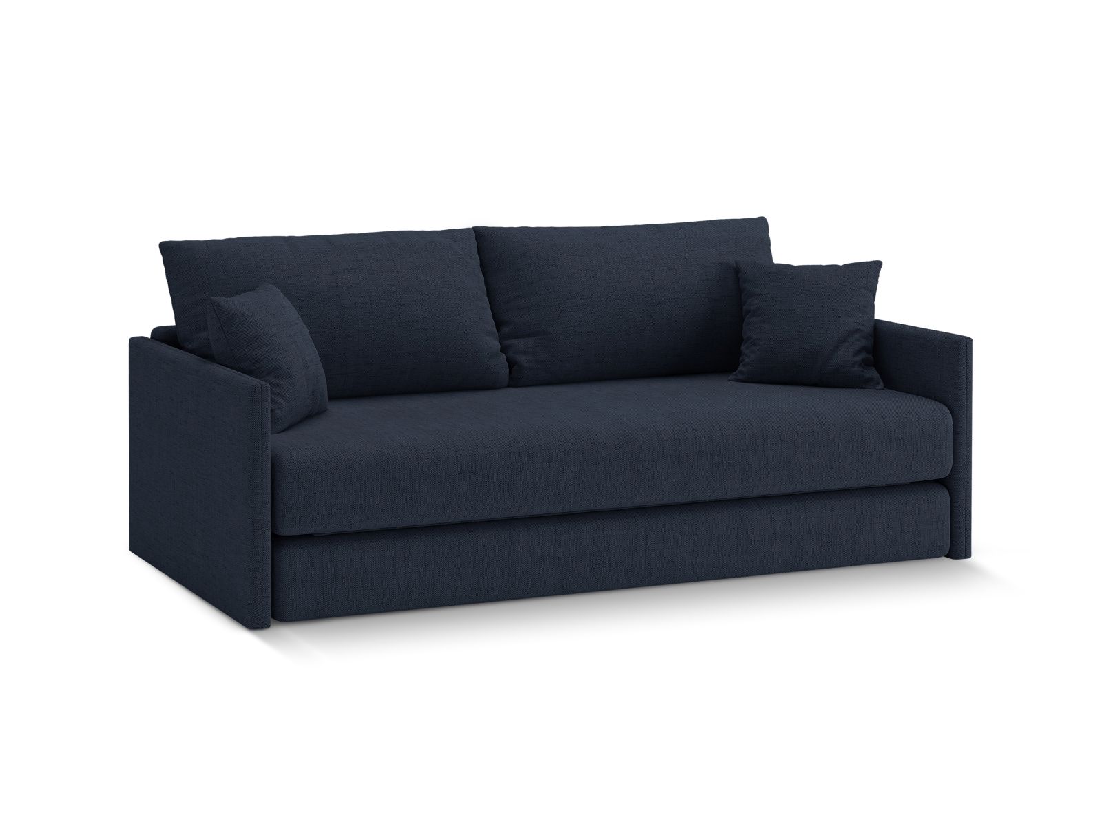 Cosmopolitan Design Schlafsofa Shannon 3-Sitzer Strukturierter Stoff Moly Königsblau