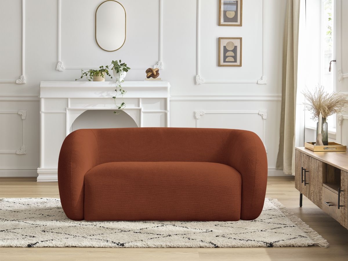Bobochic Celine Sofa 2-Sitzer Stoff Orange