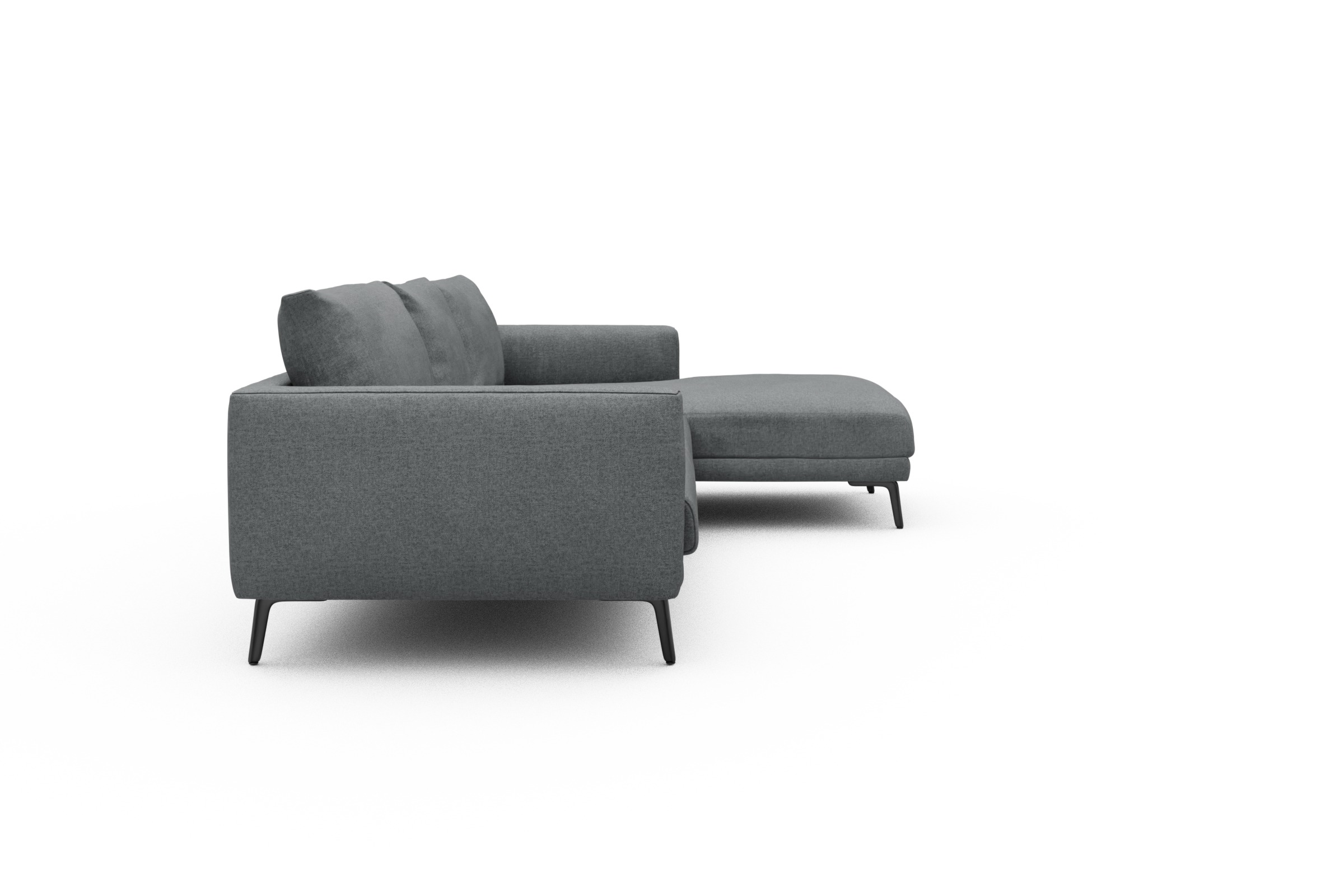 Ecksofa Karl Chaiselongue rechts mit 2,5-Sitzer Casone-Gravel-Grey