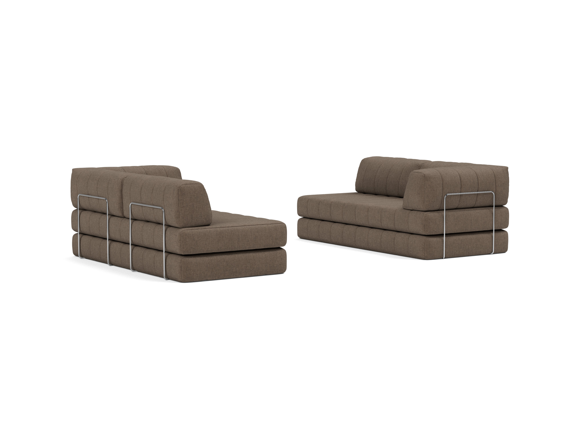 Eck-Schlafsofa CozyPad L-Form mit Armlehne Chenille Esina 411-Cedar-Brown