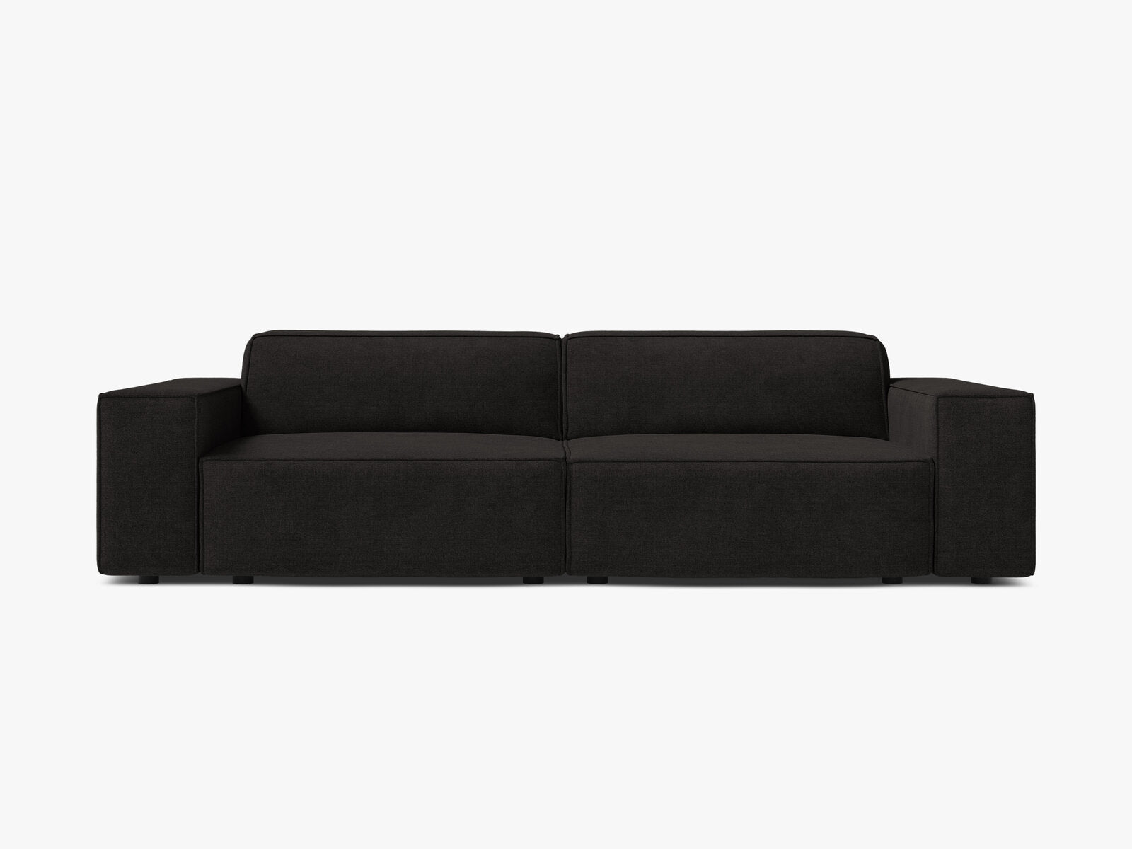Micadoni 3-Sitzer Sofa Jodie Strukturierter Stoff Liberty Schwarz