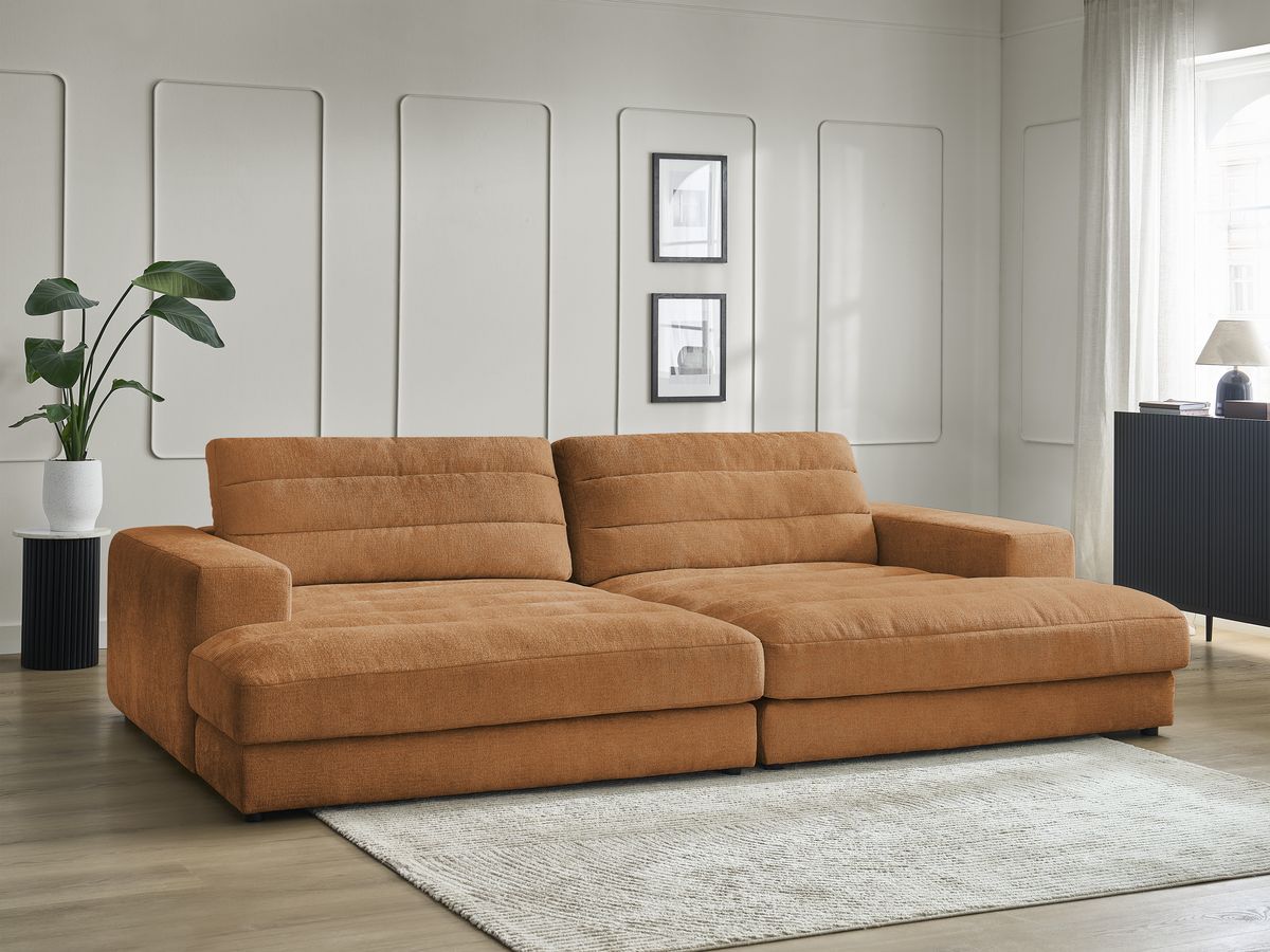 Bobochic Sierra Sofa 4-Sitzer Strukturstoff Orange