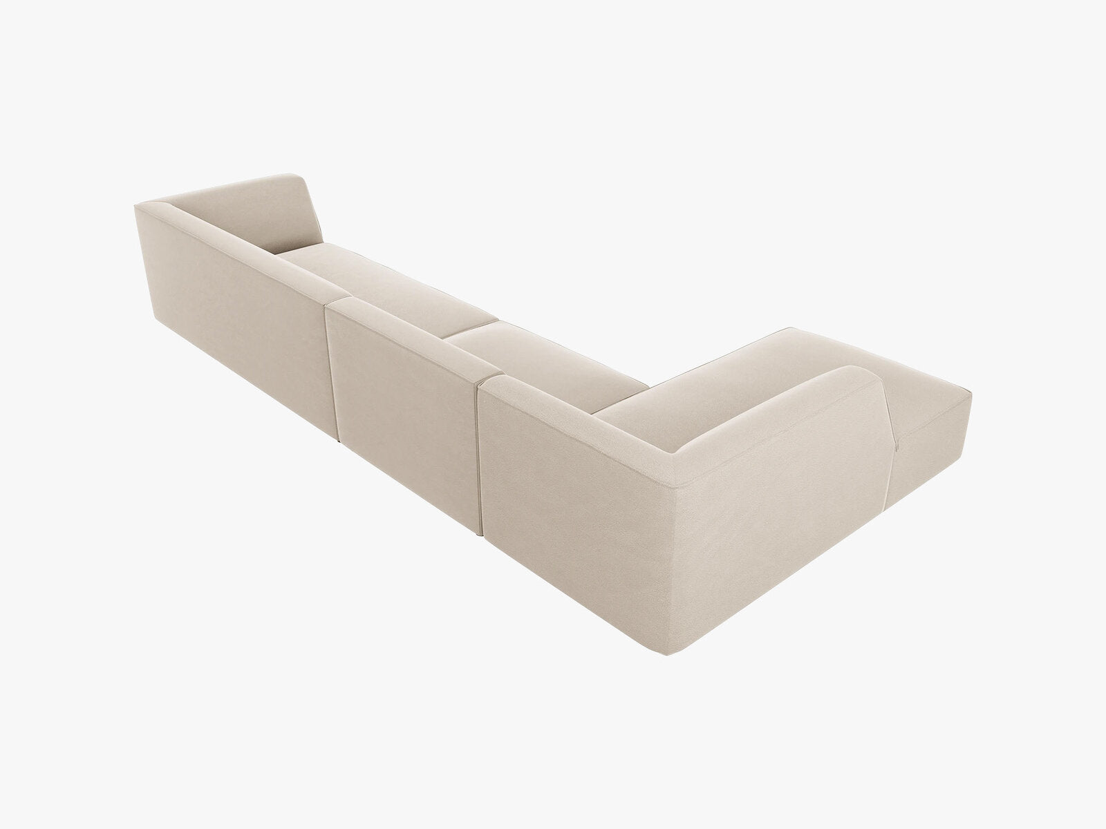 Micadoni Ecksofa Ruby 5-Sitzer Links Samt Salvador Beige