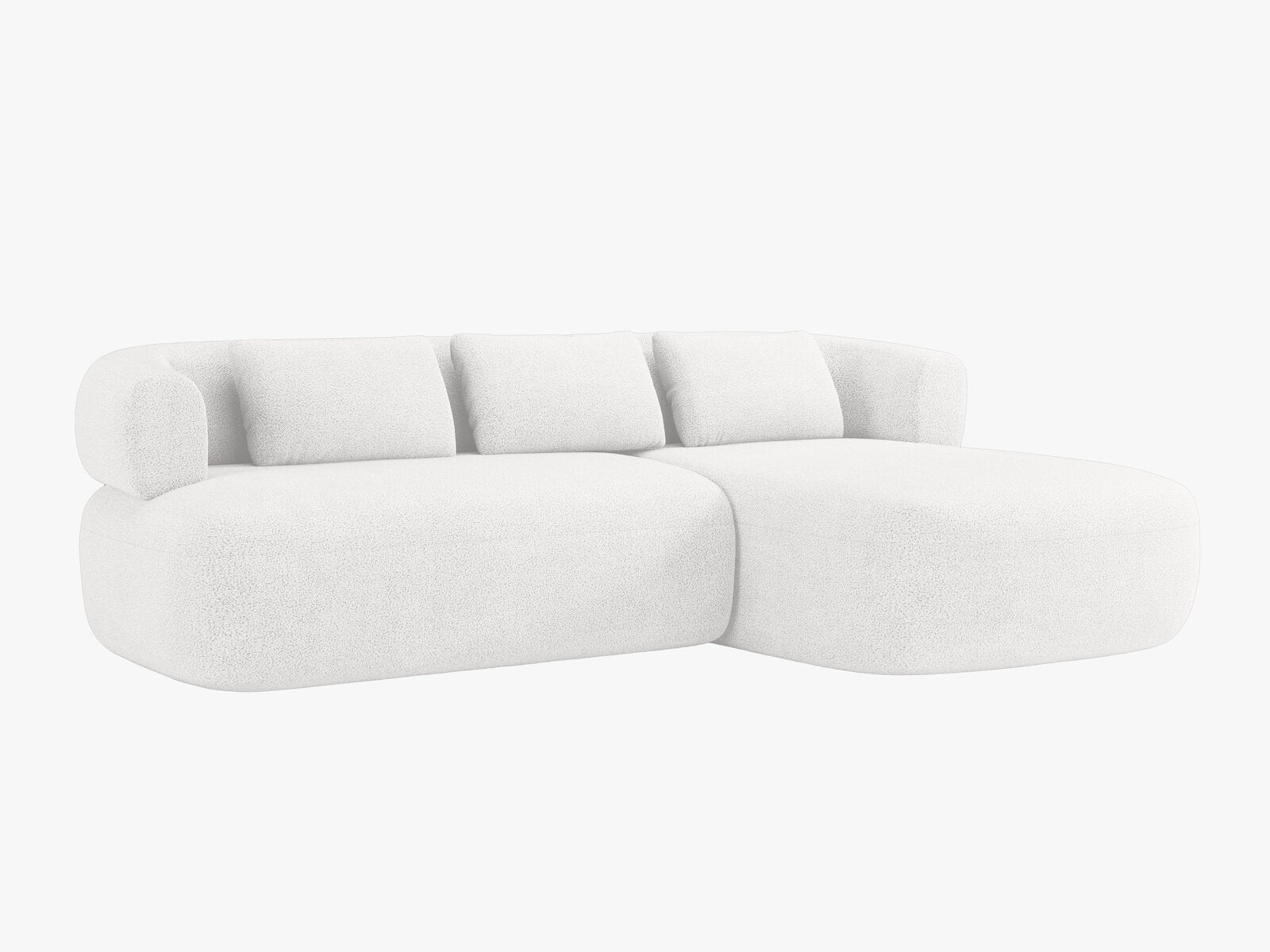 Micadoni 5-Sitzer Ecksofa Jenny Rechts Boucle Now or Never Elfenbein