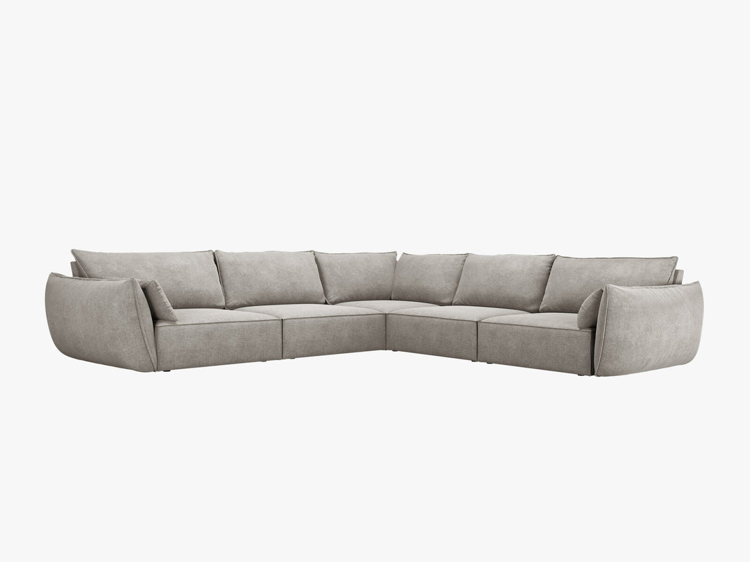 Micadoni Ecksofa Kaelle 7-Sitzer Chenille Over The Horizon Hellgrau