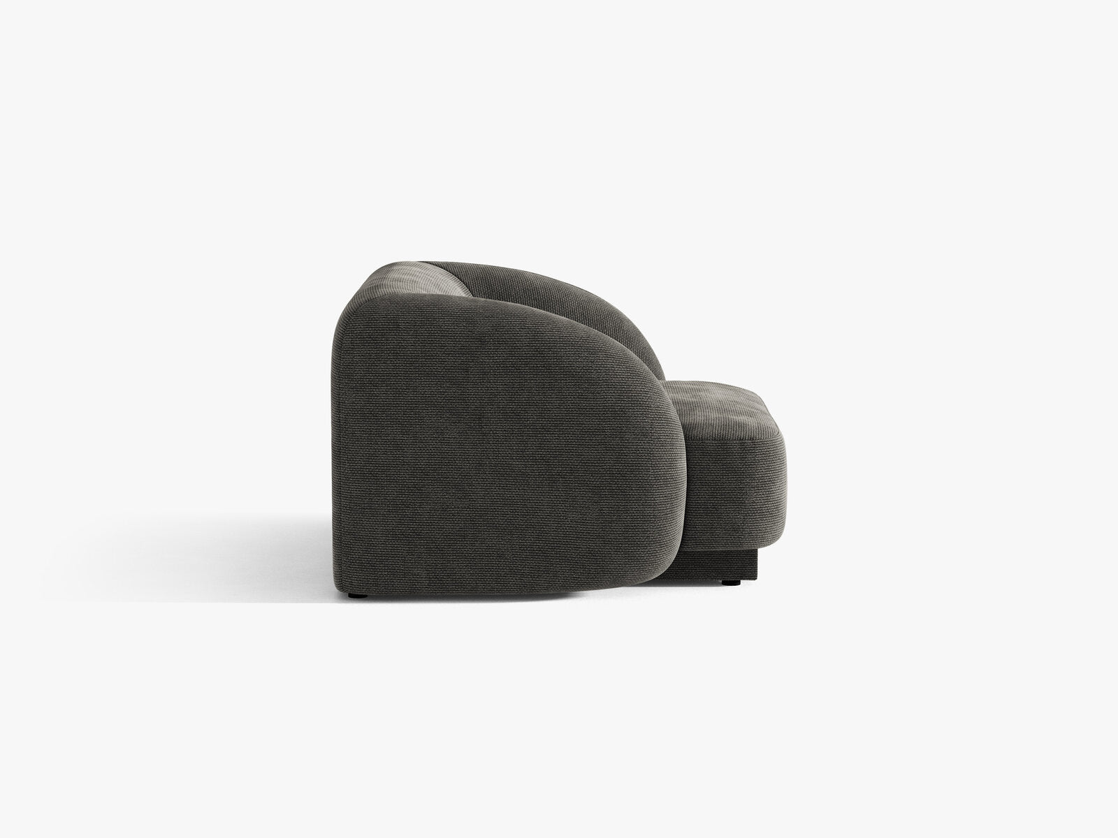 Micadoni Sessel Miley 1-Sitzer Chenille Eden Dunkelgrau