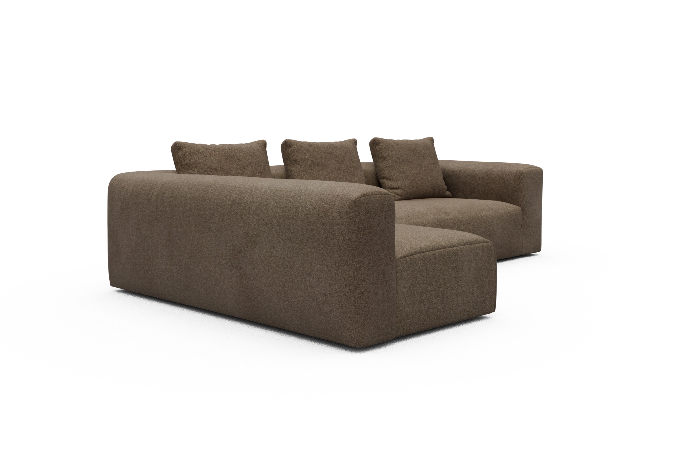 Ecksofa Fred 2x 2,5-Sitzer links offen Aivi-Khaki-Brown