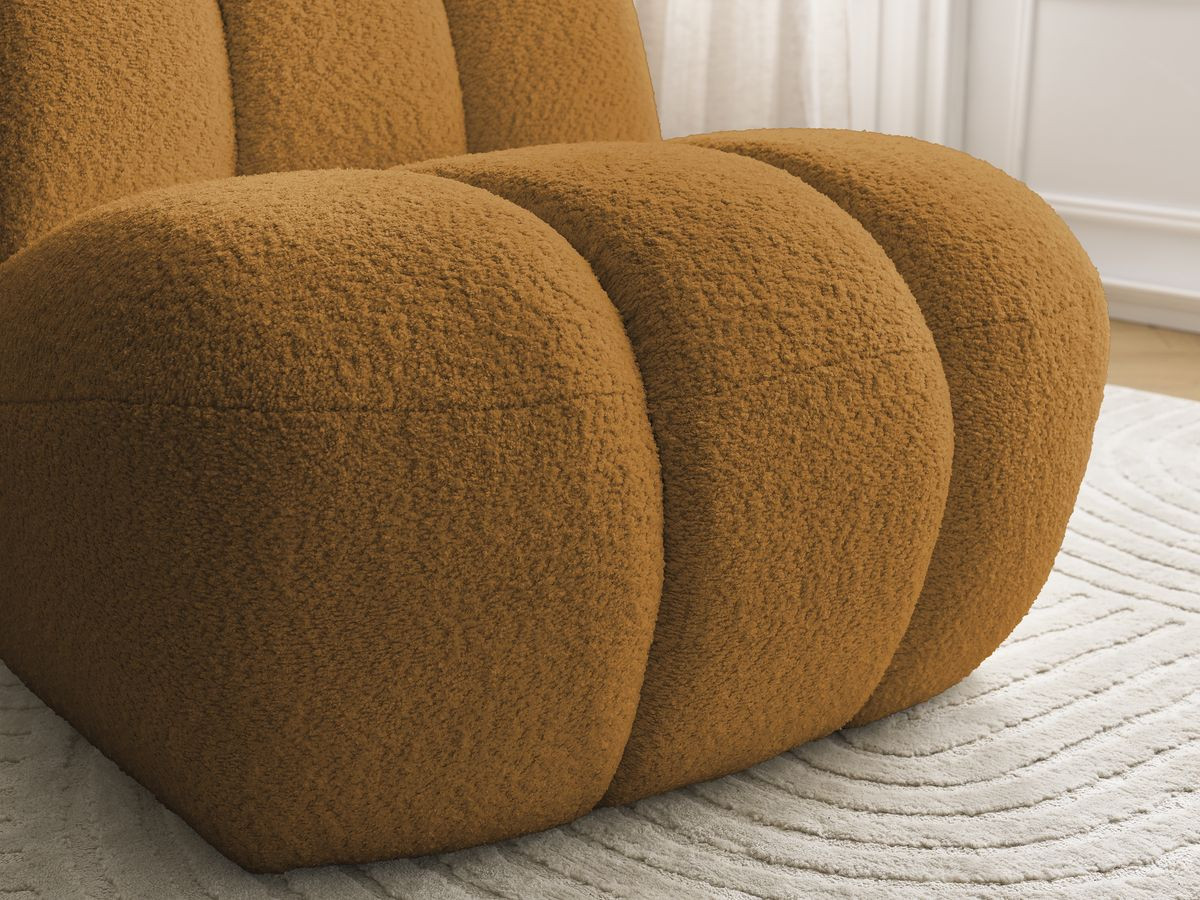 Bobochic Janissaire Sessel 81 × 90 cm Bouclé-Stoff Gelb