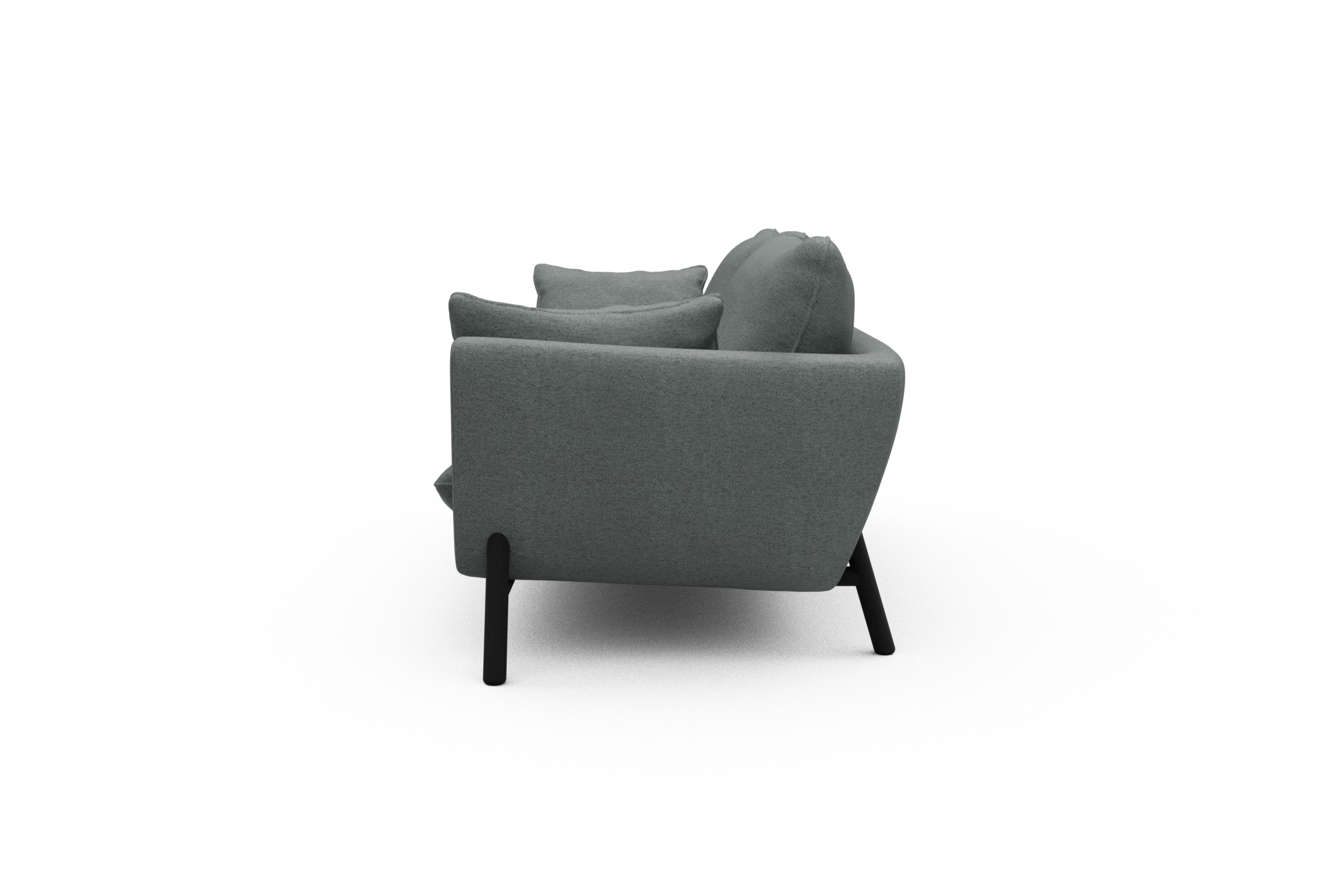 Sofa Emil 3-Sitzer Beinfarbe Eiche Schwarz Denari-Soft-Grey