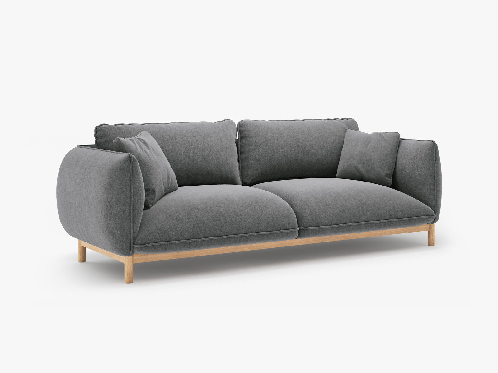 Micadoni Ada Sofa 3-Sitzer Strukturierter Stoff Wind Dunkelgrau