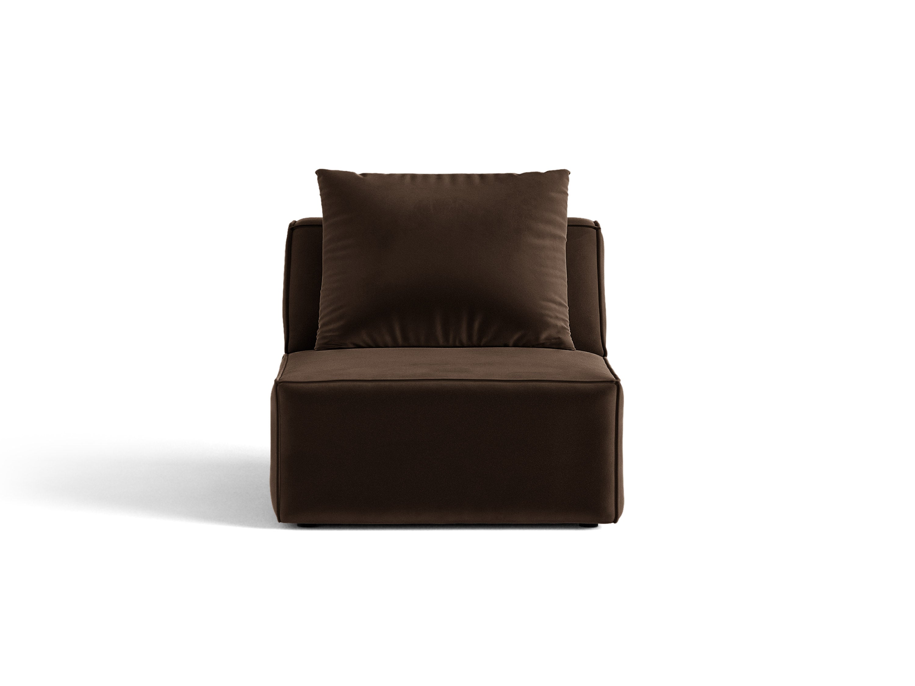 Micadoni Sessel ohne Armlehnen Jodie 1-Sitzer Samt Bluvel Dunkelbraun