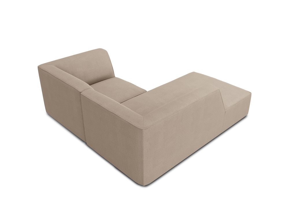 Cosmopolitan Design Ecksofa Siena 3-Sitzer Strukturierter Stoff Ottawa Dunkelbeige Links