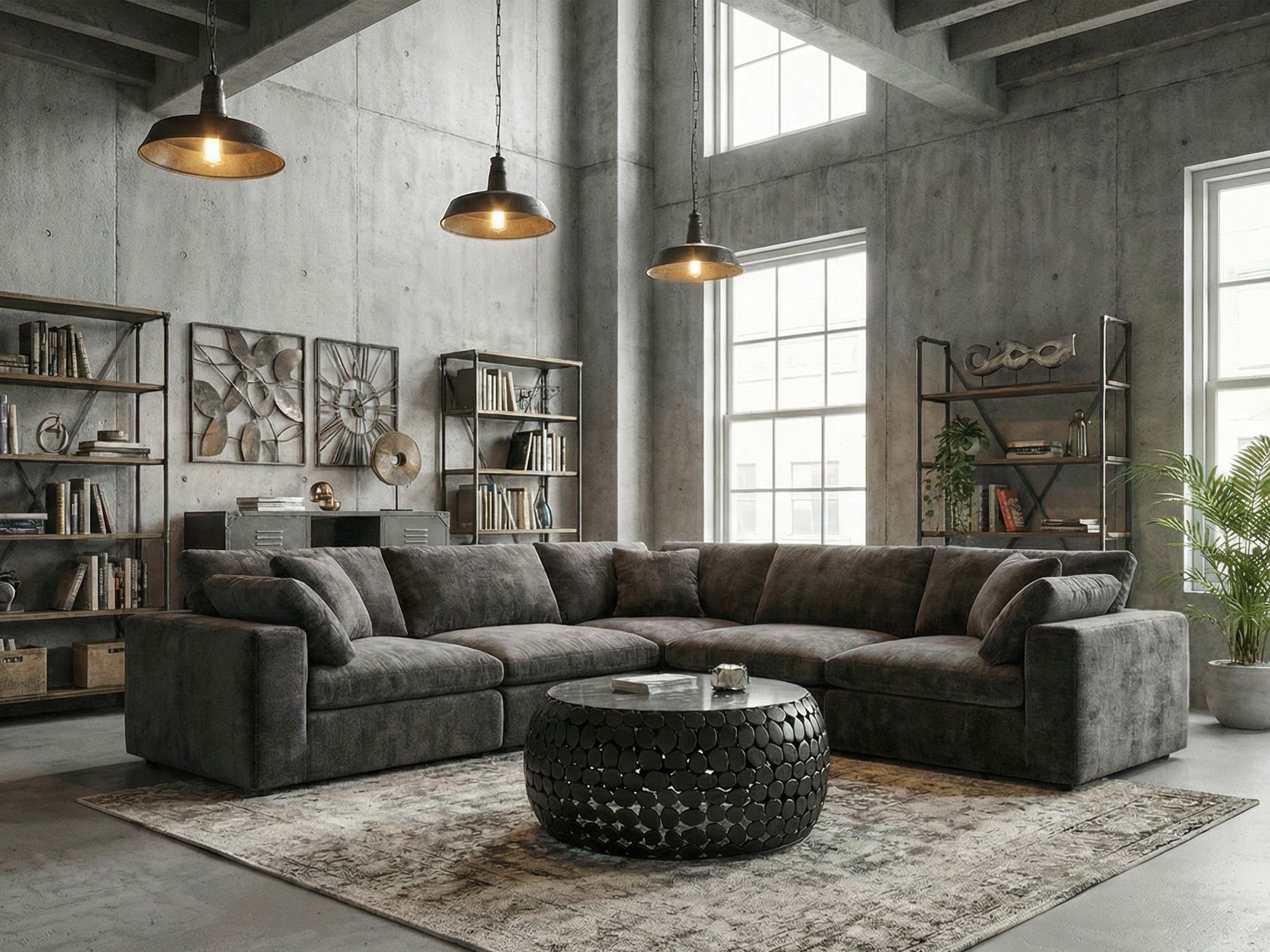 Couchtisch Nesflaten Marmor Schwarz Ø 65 cm