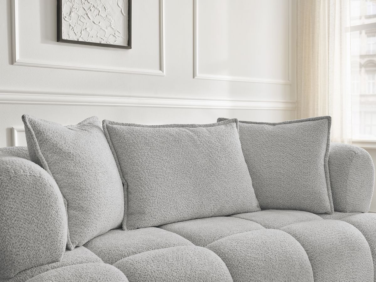 Bobochic Alya Sofa 2-Sitzer Bouclé-Stoff Hellgrau