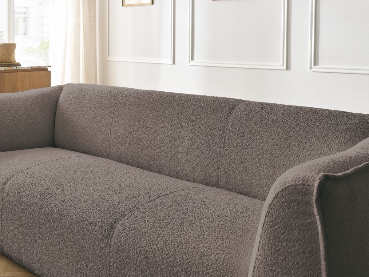 Bobochic Giorgia Sofa 3-Sitzer Bouclé-Stoff Braun