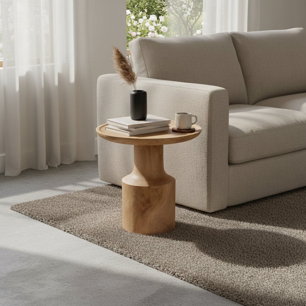 Raw Materials Nero Beistelltisch aus Teakholz Day naturbelassenes Teakholz