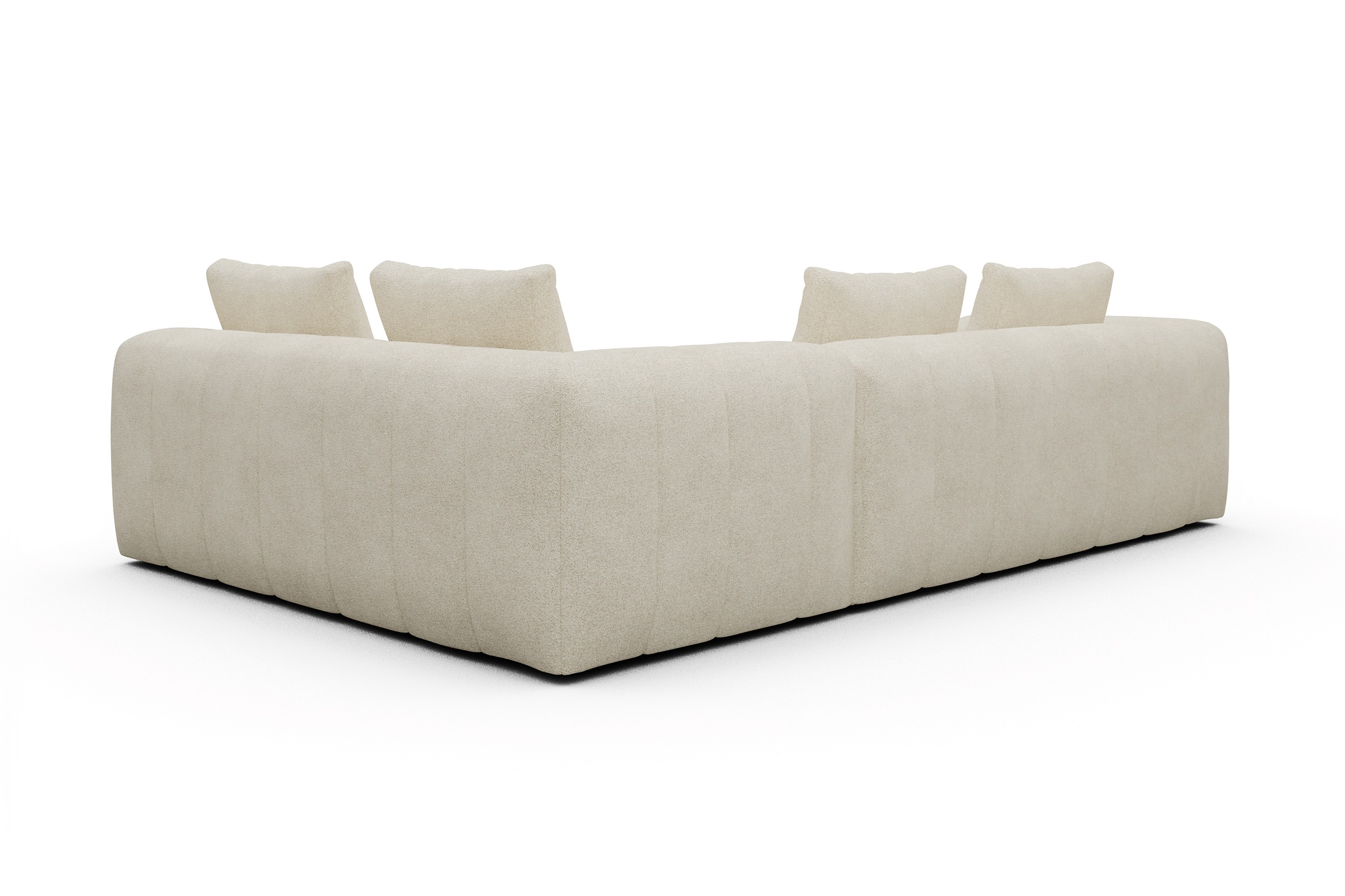 Ecksofa Hugo 2x 2,5-Sitzer Armlehne links Boucle-Off-White