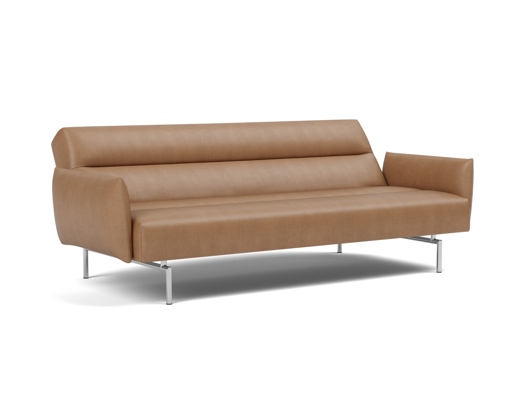 Schlafsofa Jillis mit Armlehnen Lederoptik Faunal 551-Brown