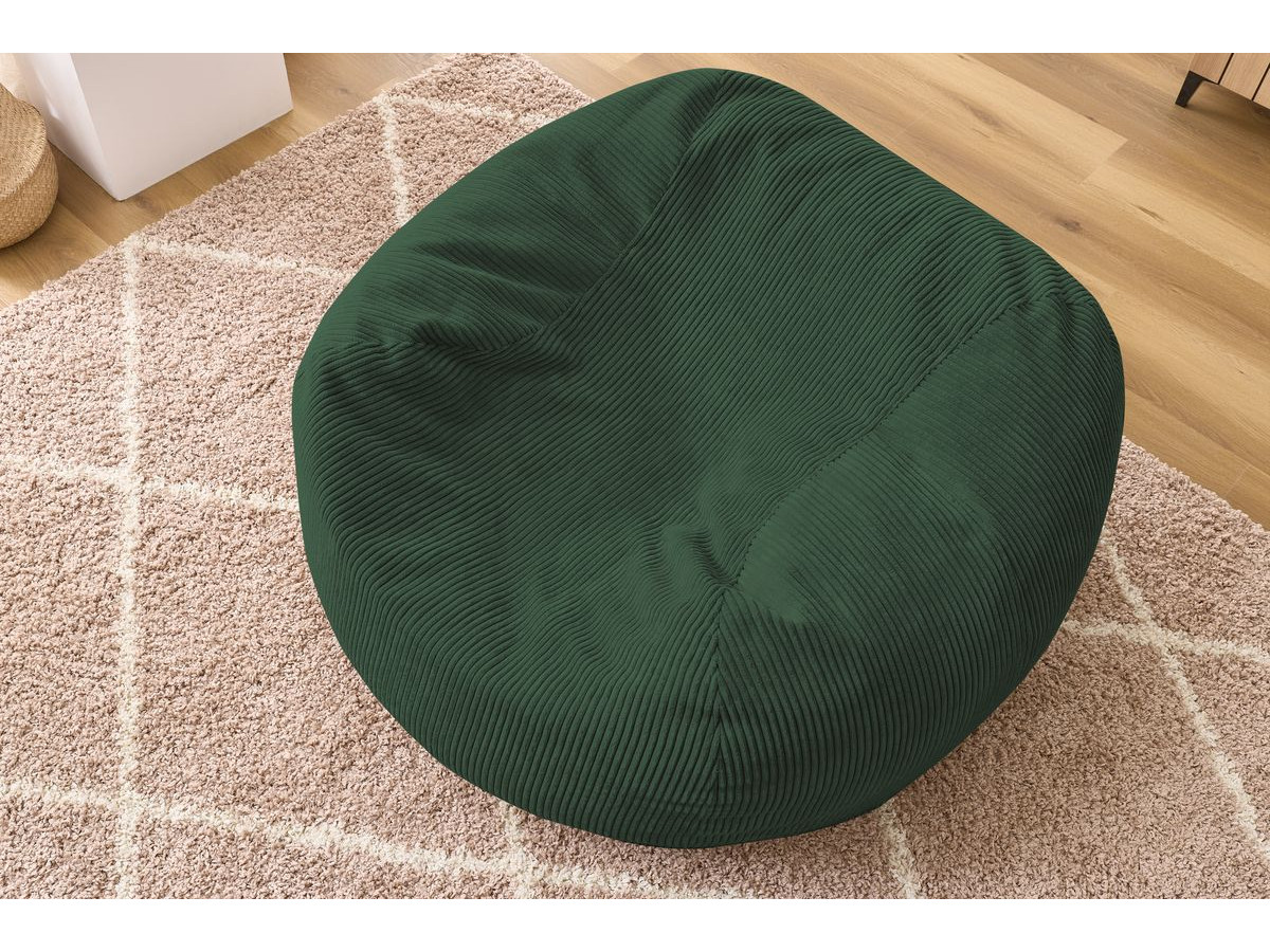 Bobochic Voltaire Pouf 120 × 70 cm Cordsamt Grün