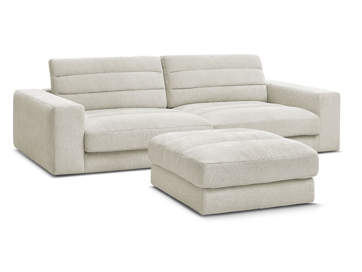 Bobochic Sierra Sofa 4-Sitzer mit Pouf Strukturstoff Beige