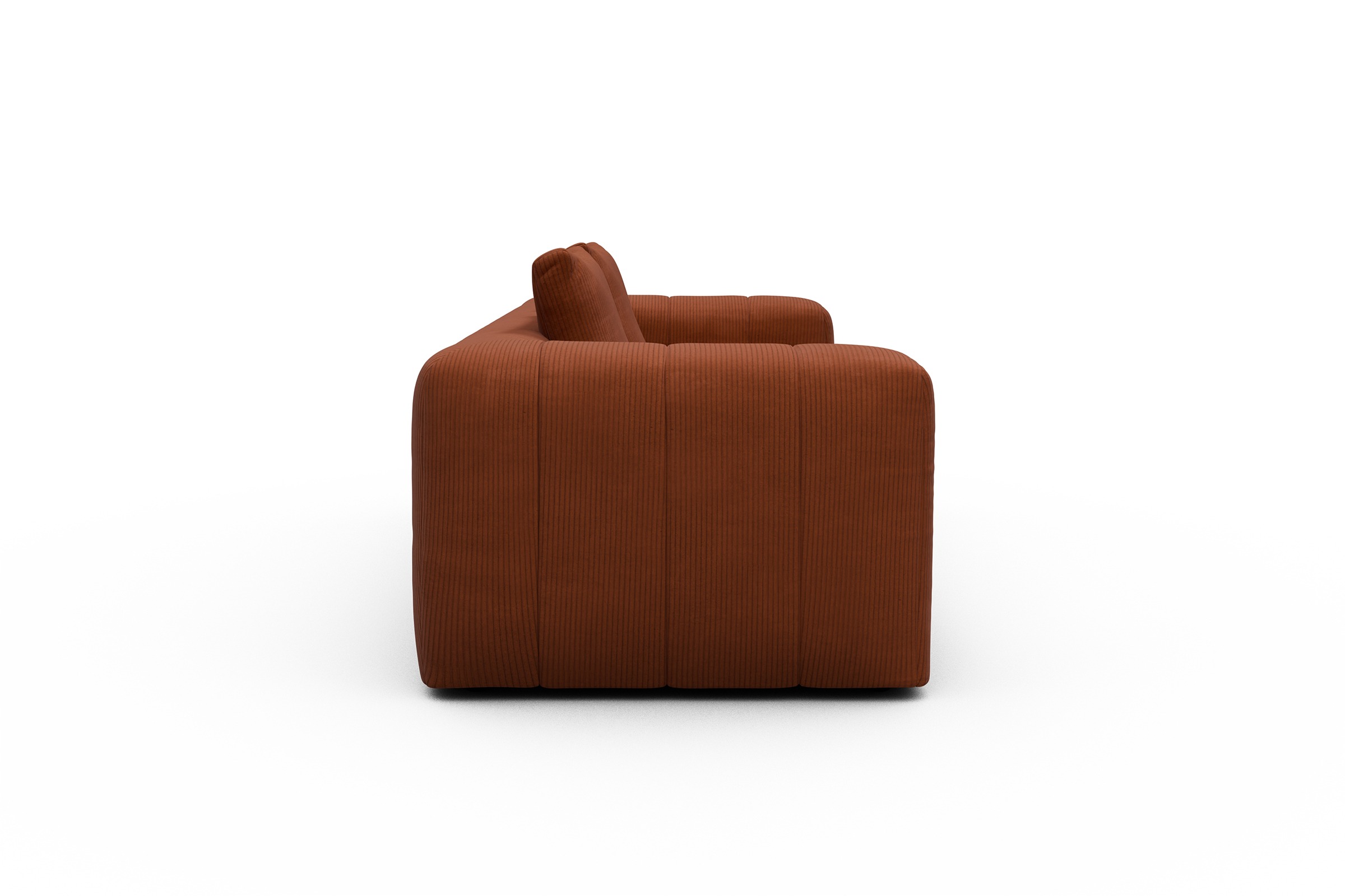 Sofa Hugo 3-Sitzer Corduroy-Burnt-Orange