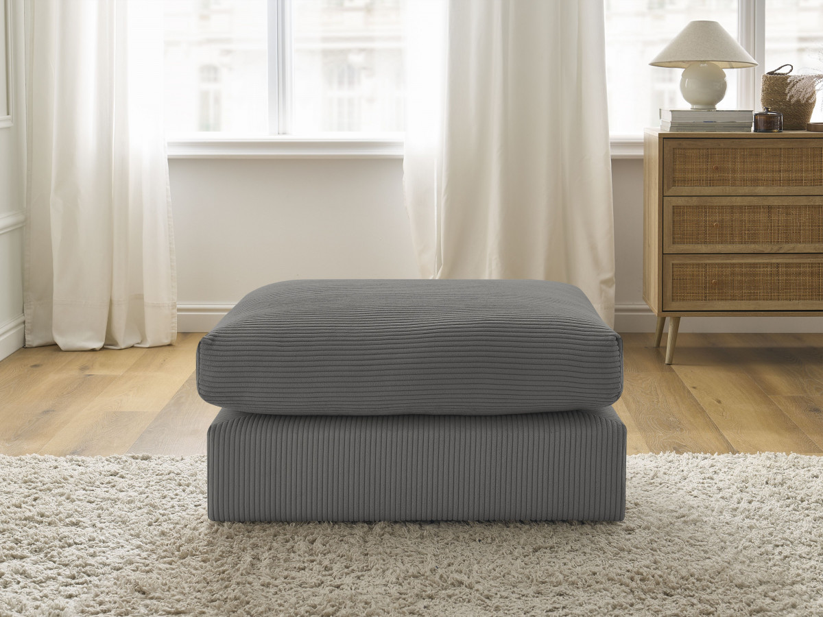 Bobochic Paris Pouf Cordsamt Dunkelgrau