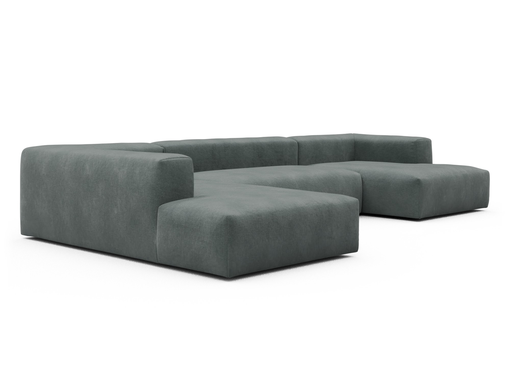 Skandi Home Wohnlandschaft Fred Relax-Ecke links mit 2-Sitzer und Chaiselongue rechts Smooth-Silver-Grey moebelfaktor