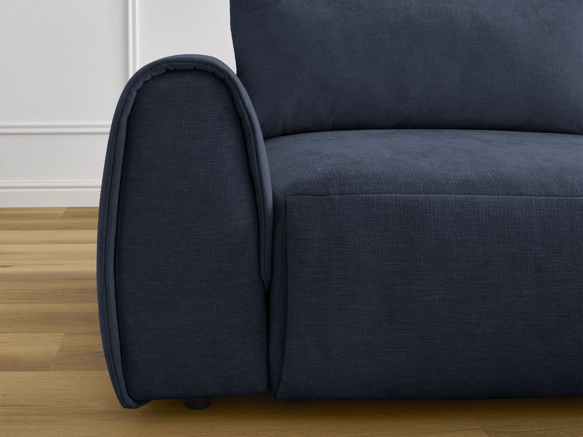 Bobochic Aden Ecksofa 246 × 152 cm Stoff Dunkelblau Ecke rechts