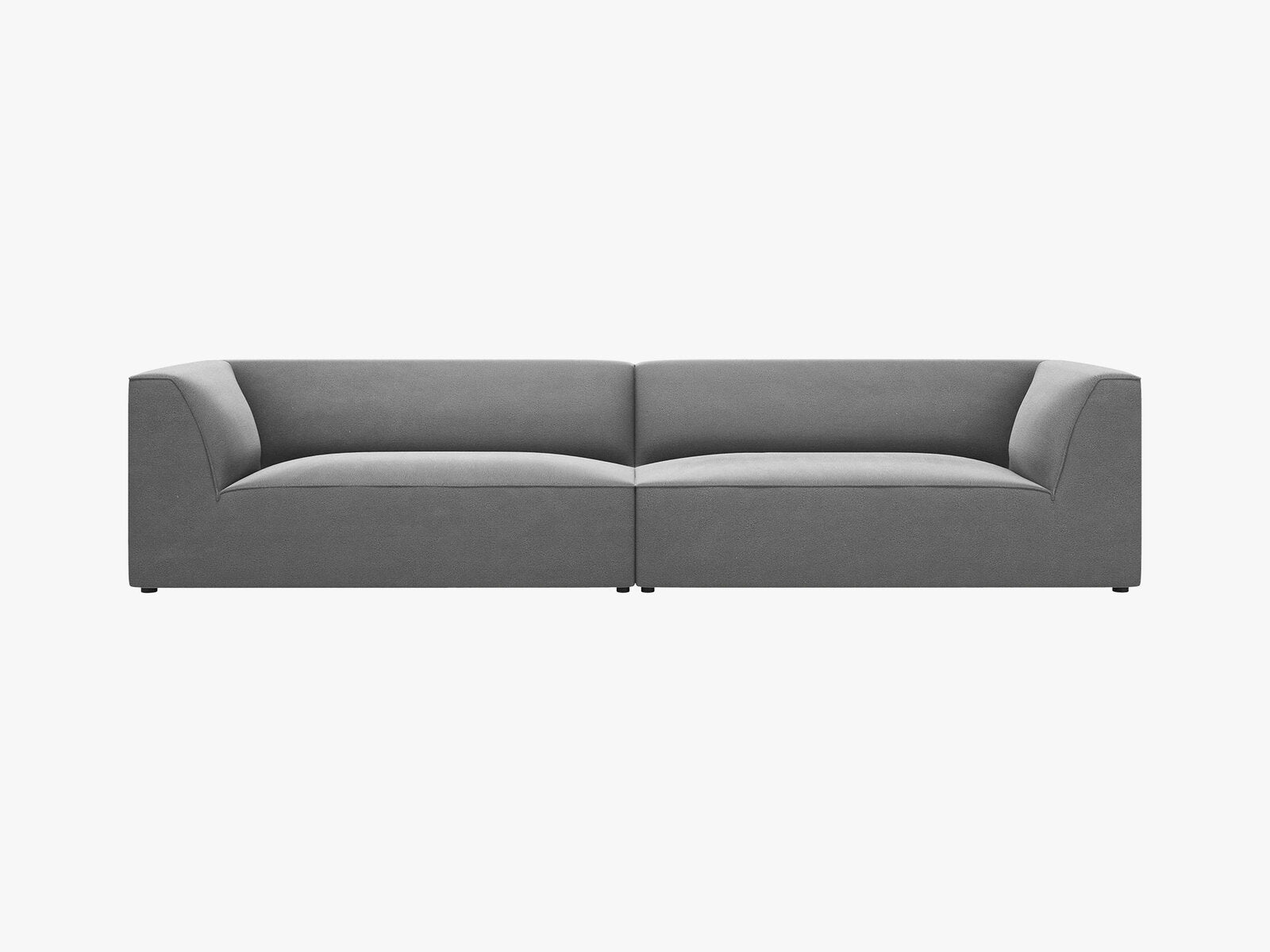 Micadoni Sofa Ruby 4-Sitzer Samt Salvador Grau