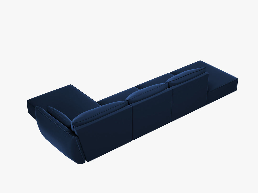 Micadoni Ecksofa Kaelle 5-Sitzer Rechts Samt Bluvel Königsblau