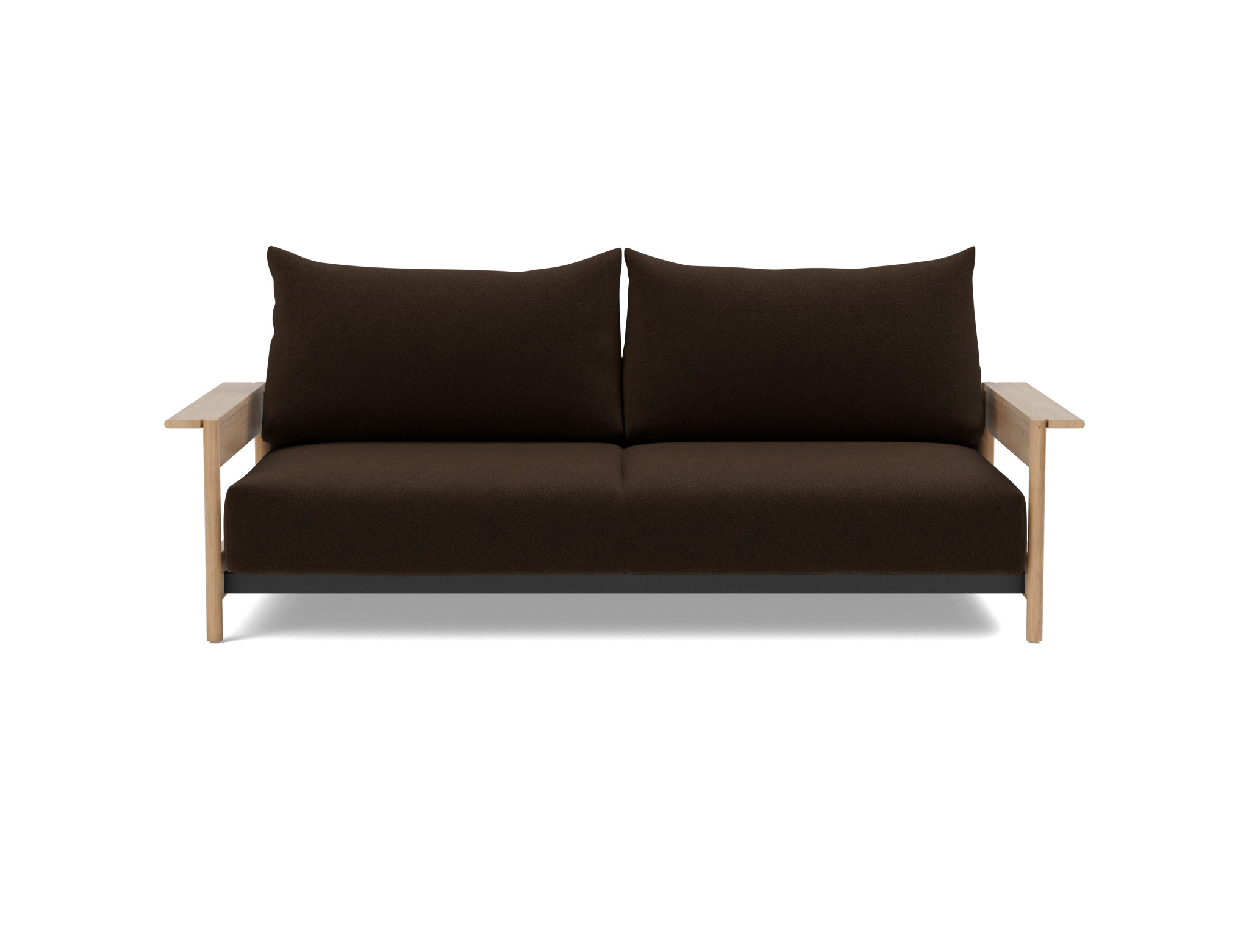 Schlafsofa Malloy Wood Strukturierter Stoff Taura 358-Chocco