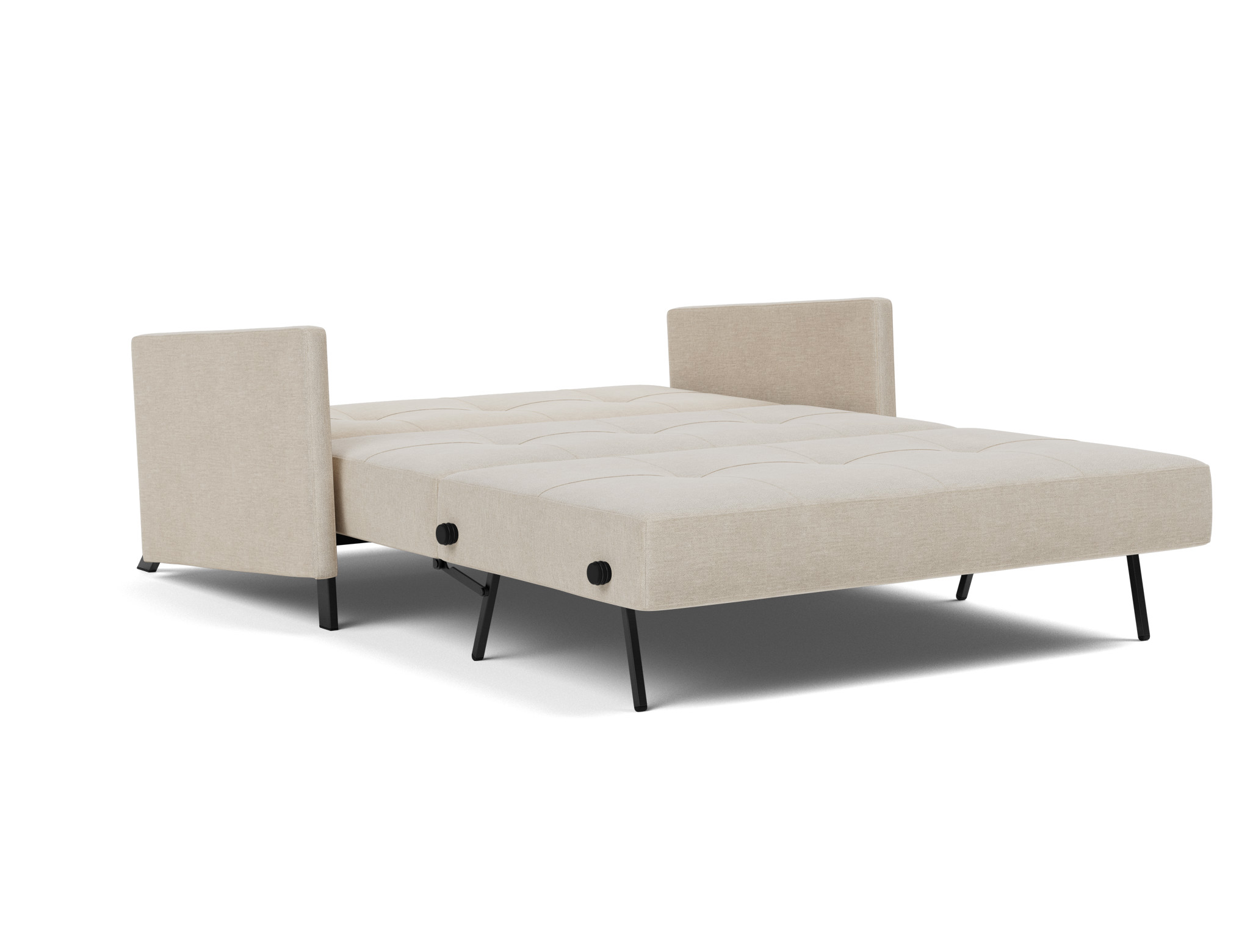 Schlafsofa Cubed mit Armlehnen 140 Flachgewebe Phobos 586-Latte