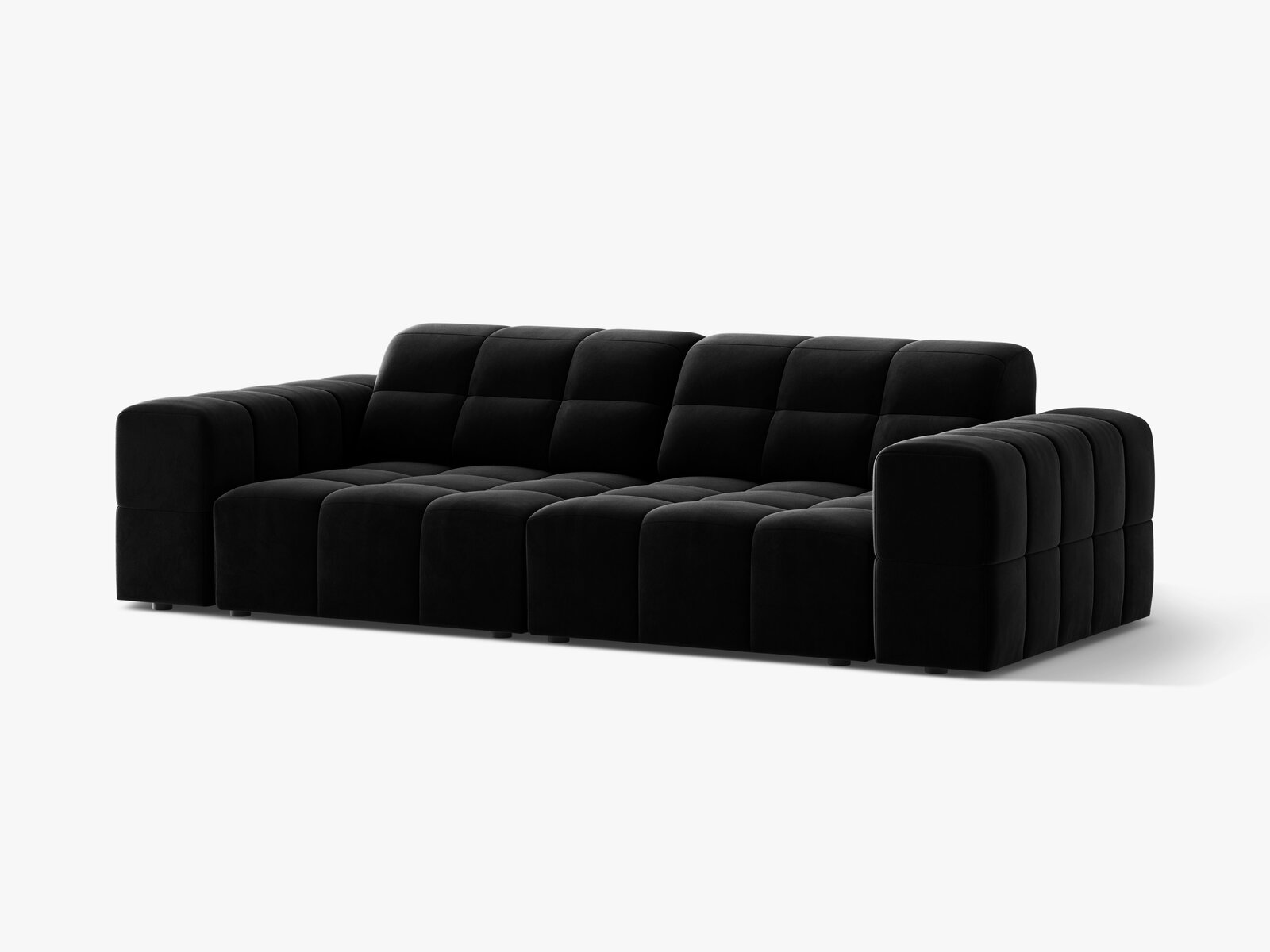 Micadoni Sofa Jennifer 3-Sitzer Samt Venus Schwarz