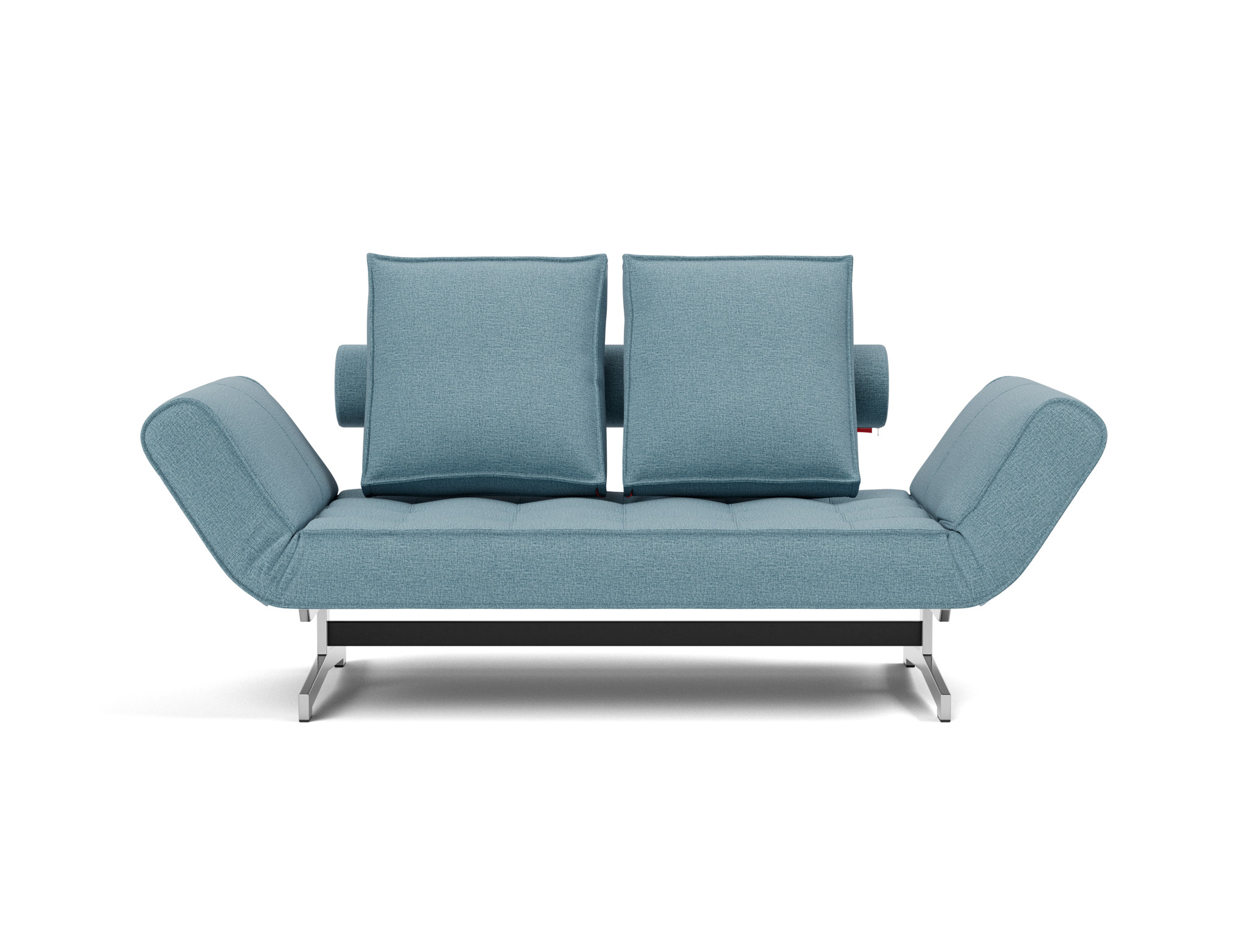 Tagesbett Ghia Flachgewebe Mixed Dance 525-Light-Blue Beine Chrom