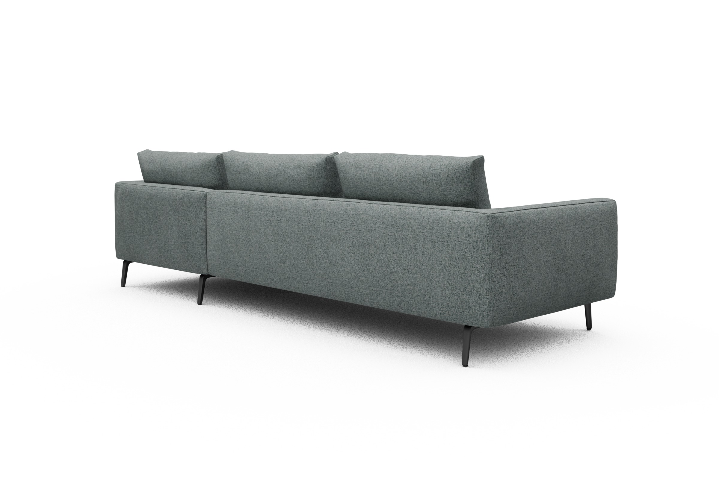 Ecksofa Karl Chaiselongue rechts mit 2,5-Sitzer Casone-Light-Mixed-Green