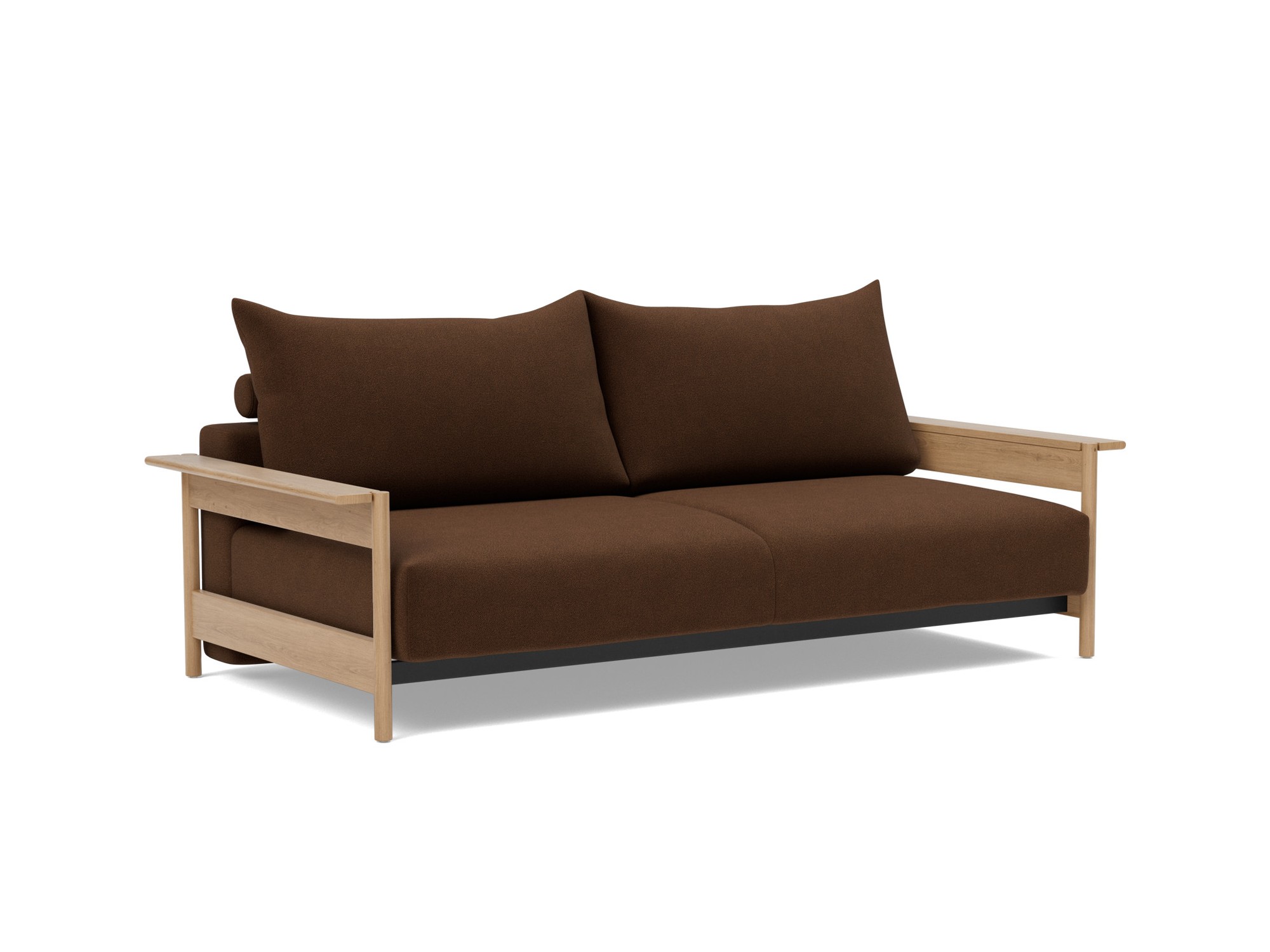 Schlafsofa Malloy Wood Strukturierter Stoff Taura 359-Cappuccino