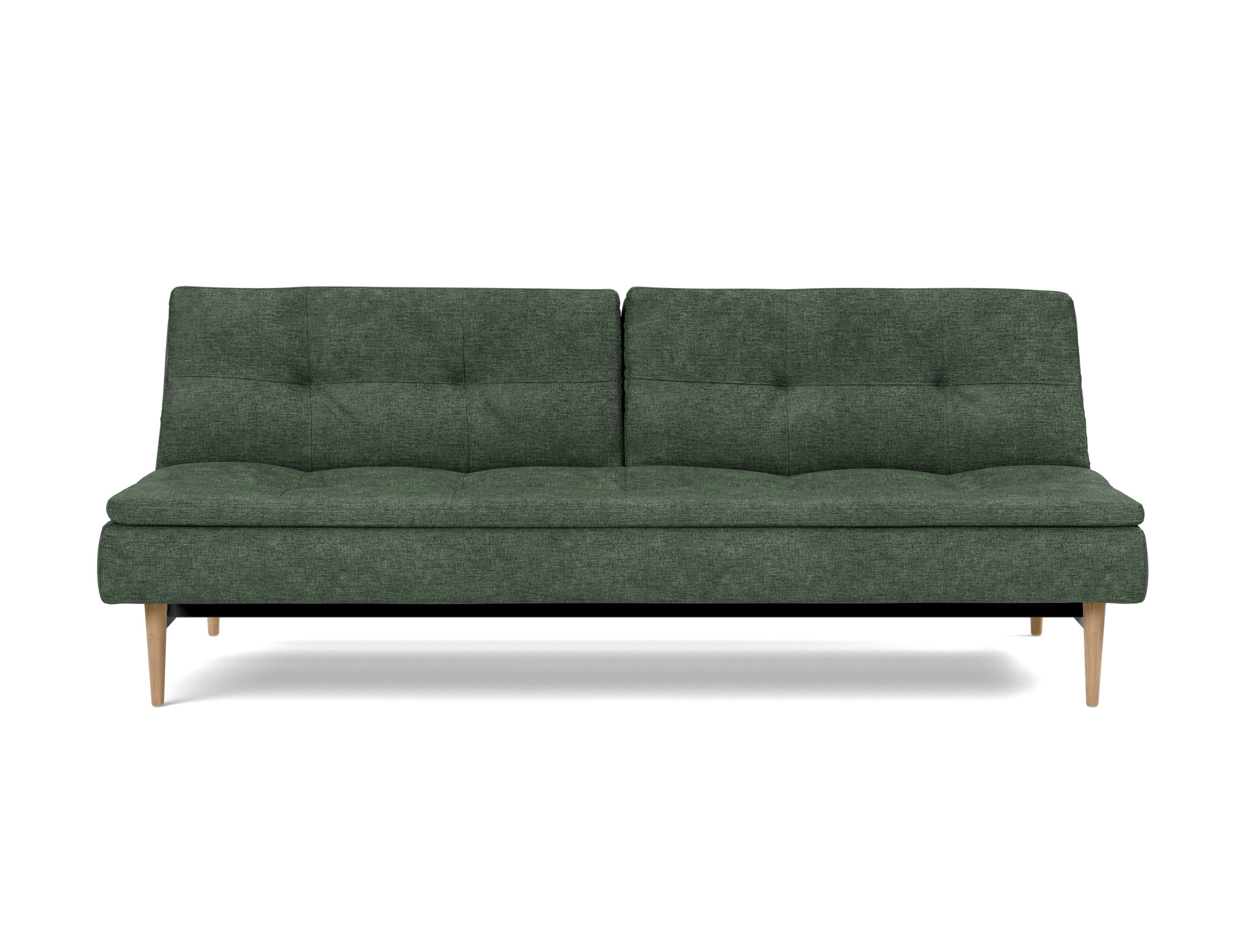 Schlafsofa Dublexo Flachgewebe Avella 281-Pine-Green Beine Styletto Eiche hell