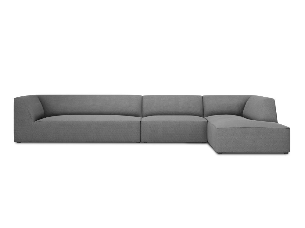 Cosmopolitan Design Ecksofa Siena 5-Sitzer Strukturierter Stoff Ottawa Grau Rechts