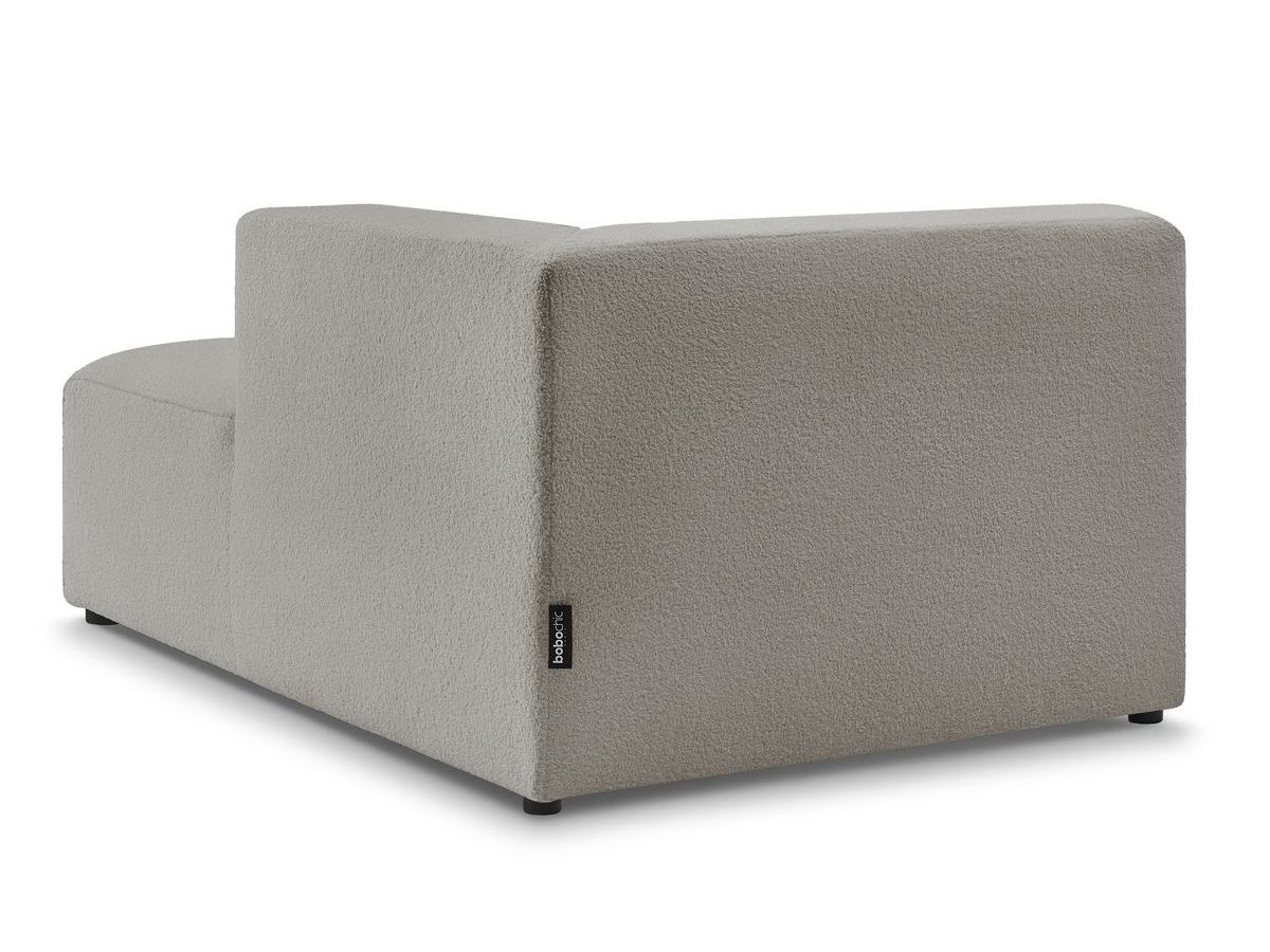 Bobochic Megeve Méridienne-Modul Bouclé-Stoff Hellgrau Ecke rechts