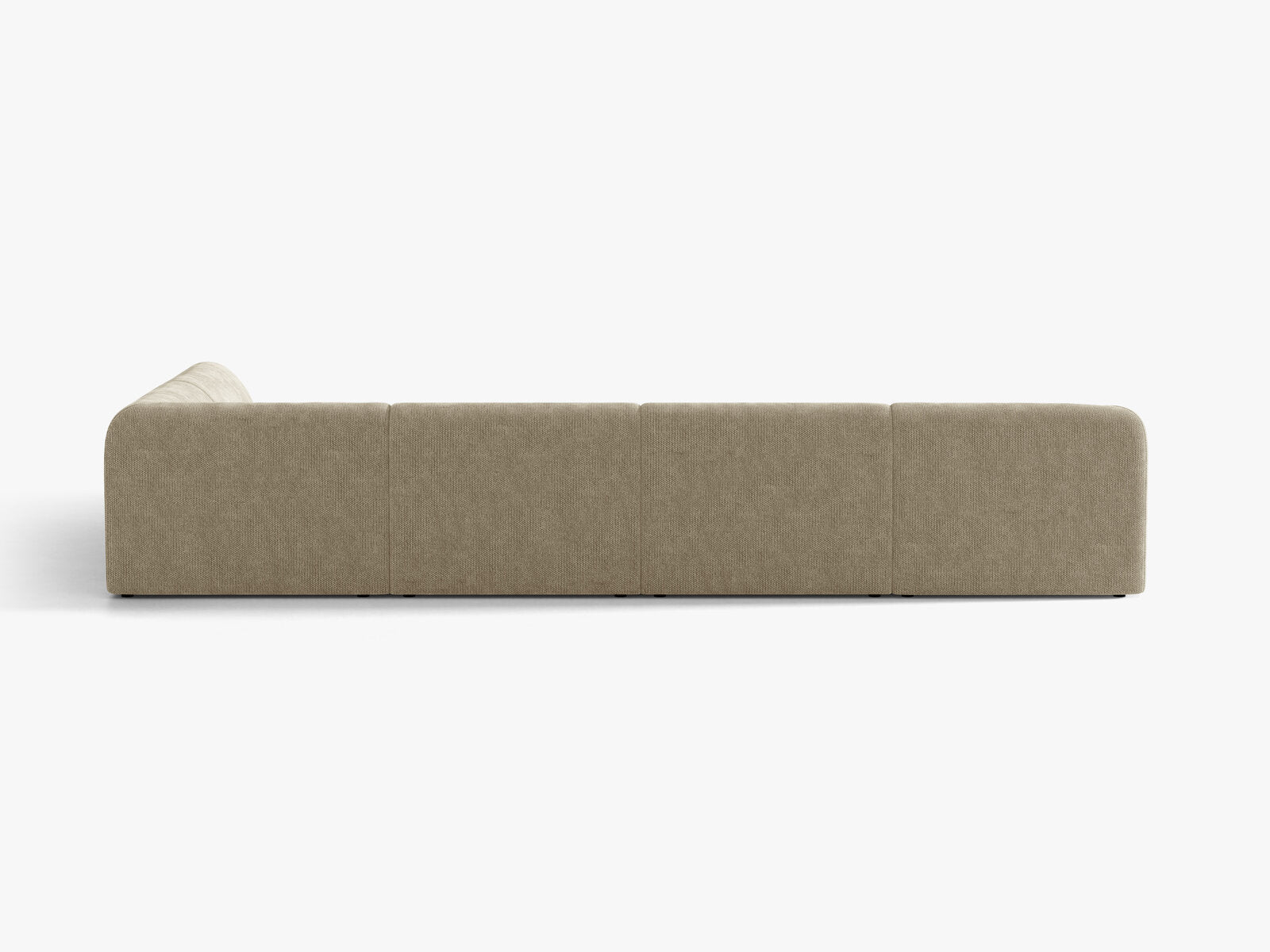 Micadoni Panorama-Ecksofa Miley 6-Sitzer Rechts Chenille Eden Dunkelbeige