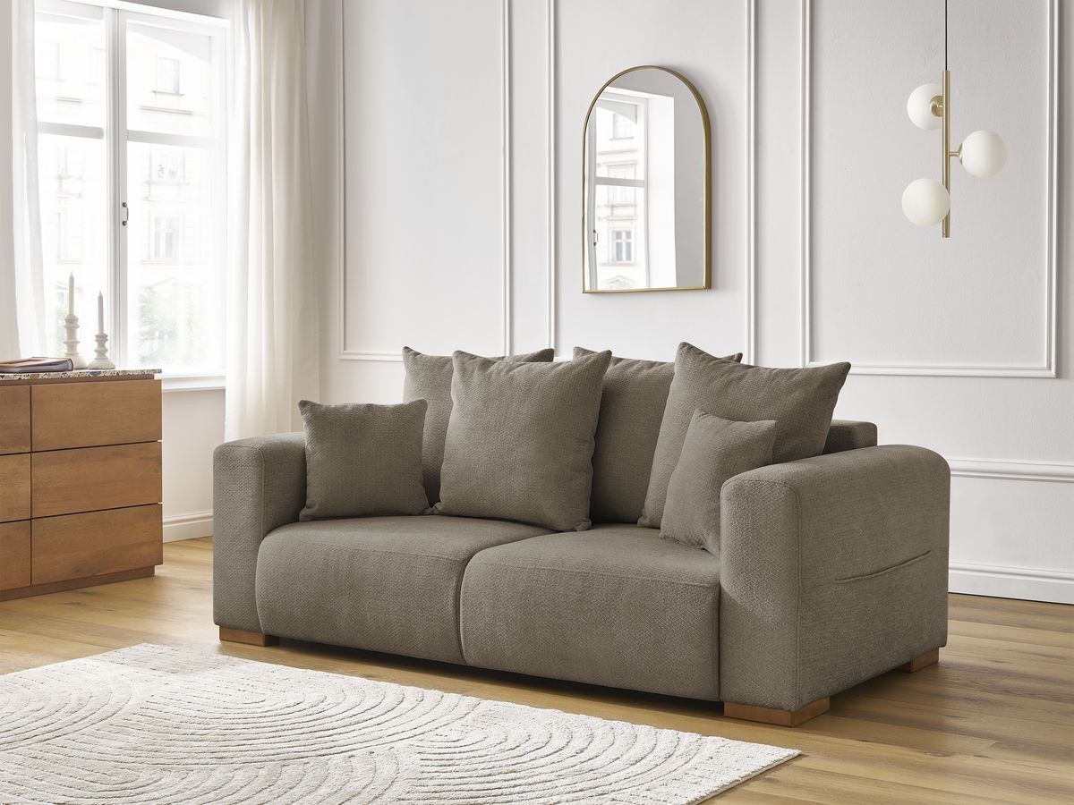 Bobochic Sidonie Sofa 2-Sitzer Melange-Stoff Taupe