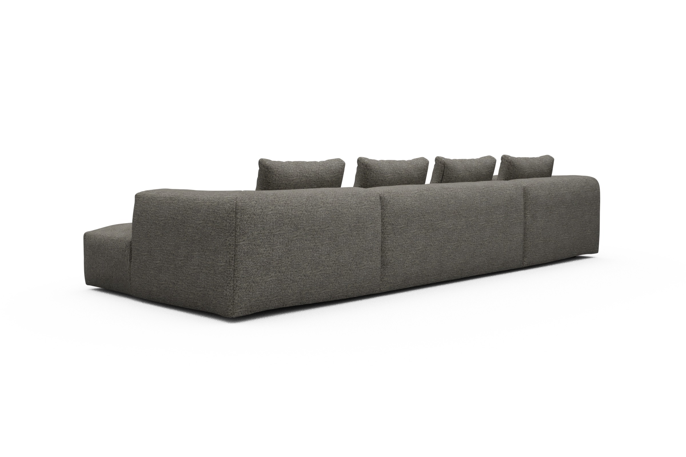 Wohnlandschaft Fred mit 2-Sitzer und Chaiselongue beidseitig Carreno-Sepie-Brown