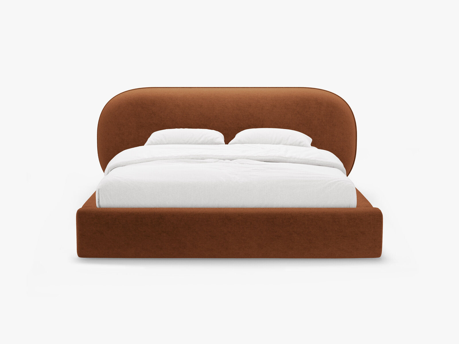 Micadoni Stauraumbett mit Kopfteil Ovalo Chenille Perfect Harmony Terrakotta 160x200