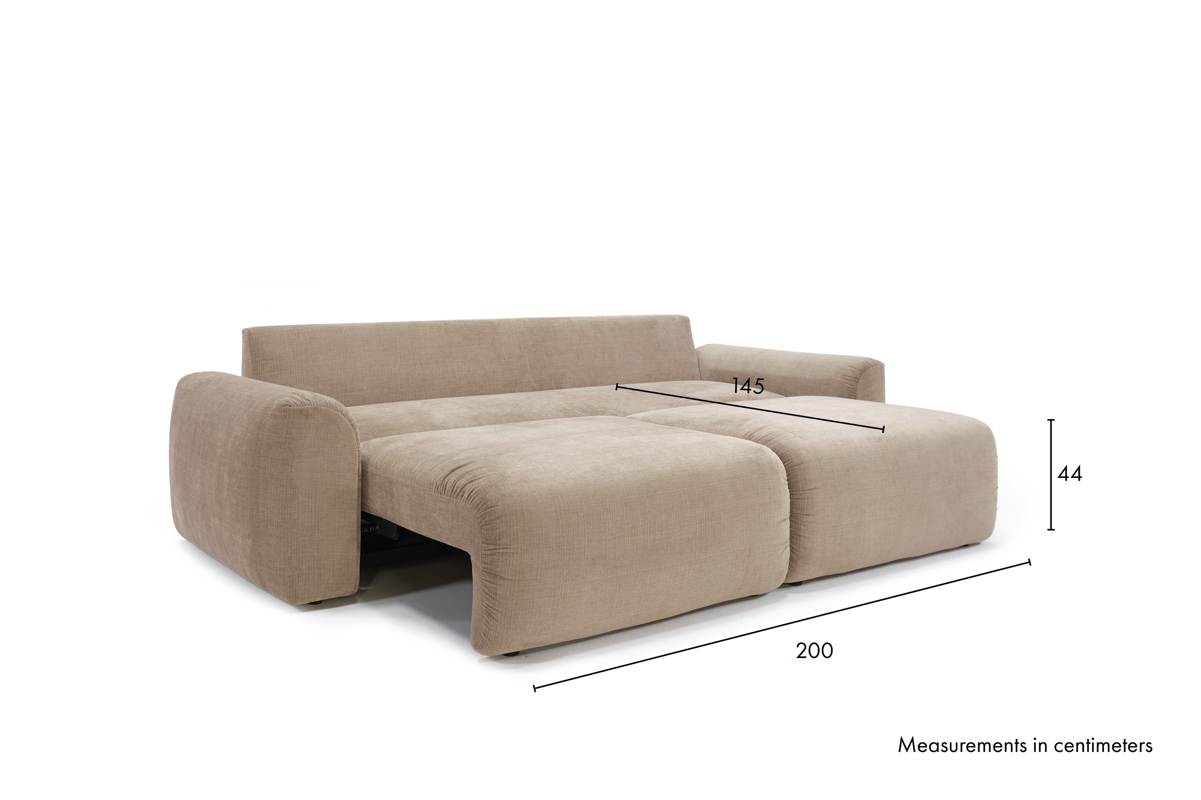 Schlafsofa Norum U-Form mit Chunky-Armlehnen
