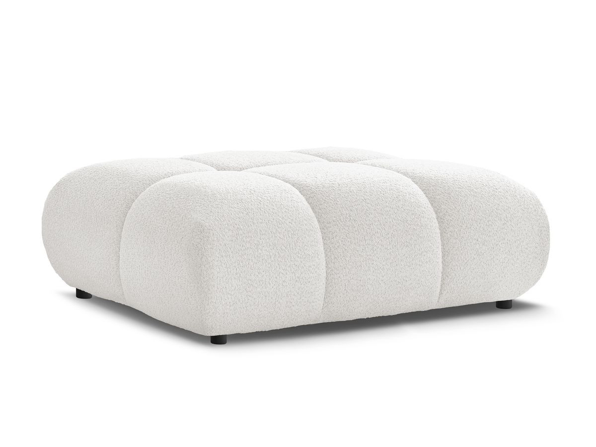 Bobochic Alya Pouf Bouclé-Stoff Weiß