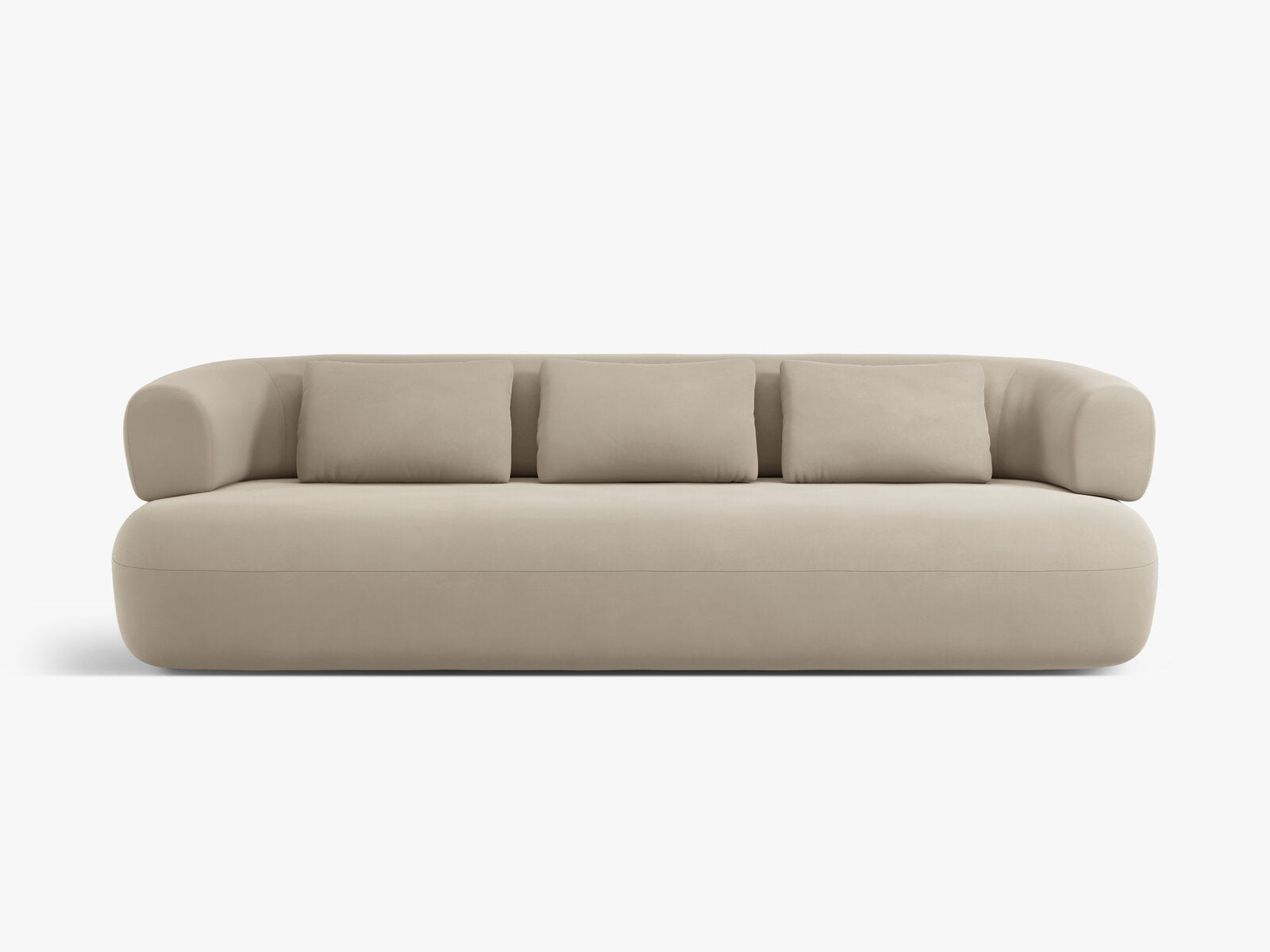 Micadoni Sofa Jenny 3-Sitzer Samt Salvador Beige