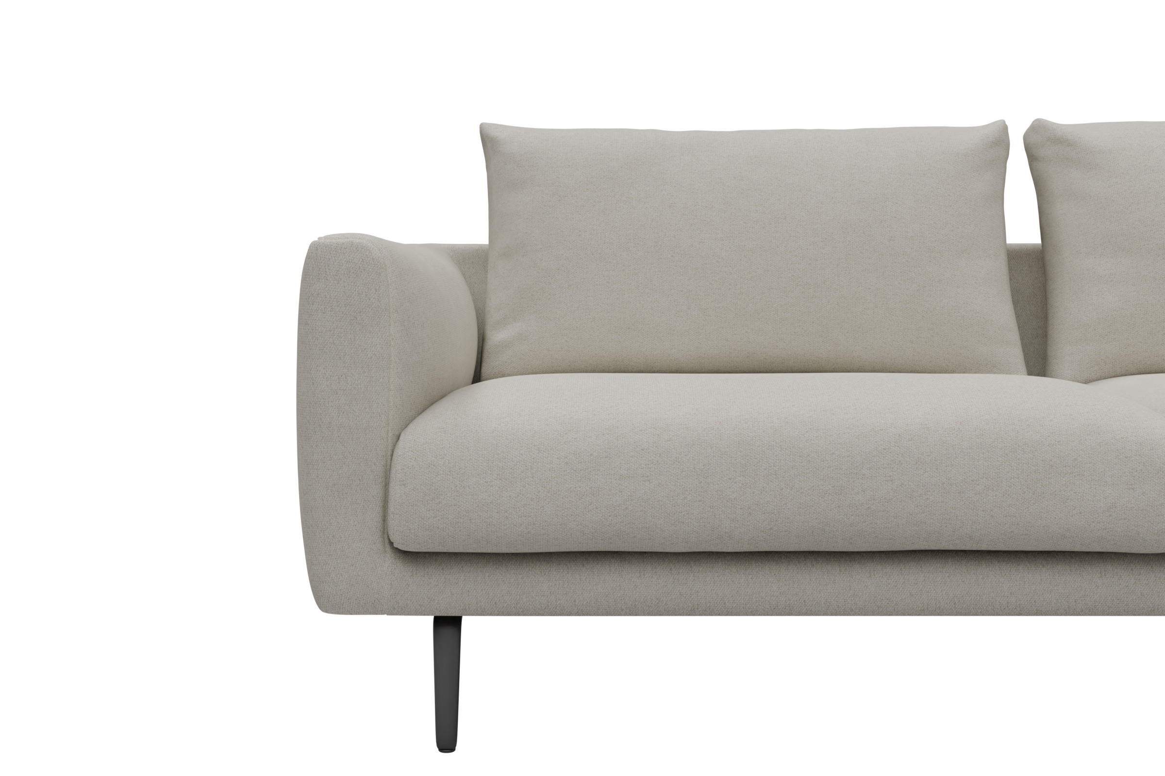 Ecksofa Karl Chaiselongue rechts mit 2,5-Sitzer Denari-Clean-Beige